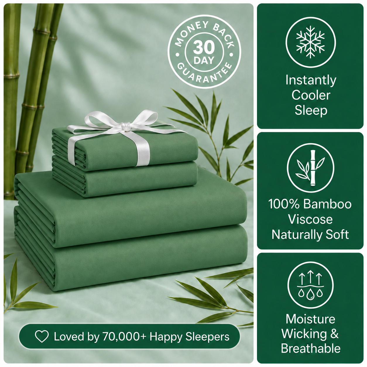 Restnolia Cooling Bamboo Sheet Set - Sage, Full - product image 6