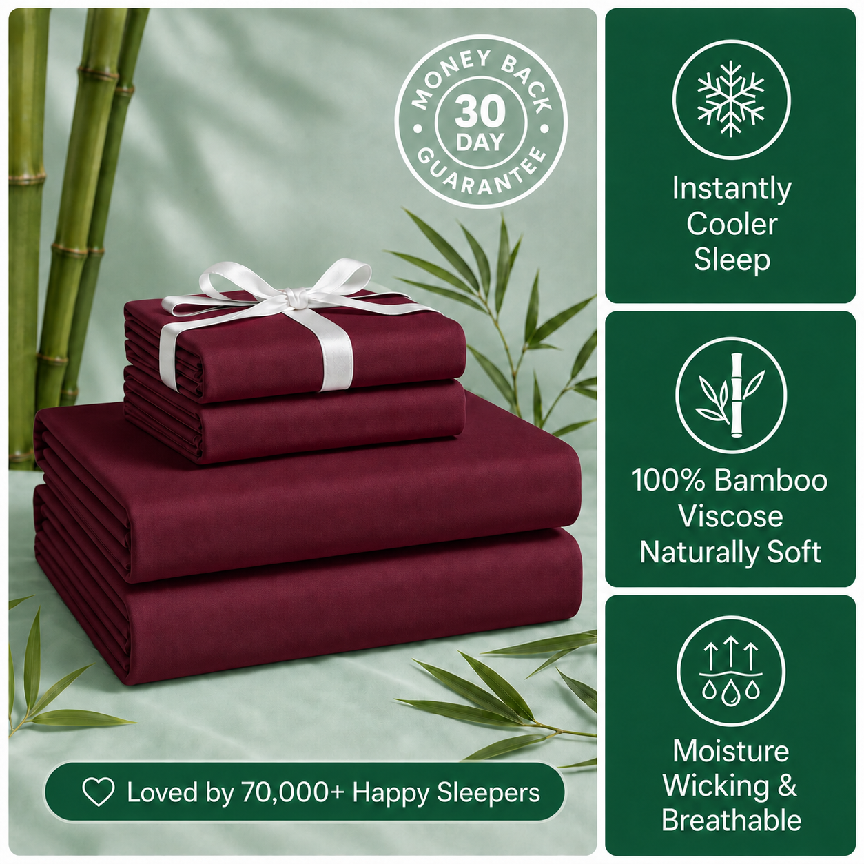 Restnolia Cooling Bamboo Sheet Set - Sage, King - product image 8