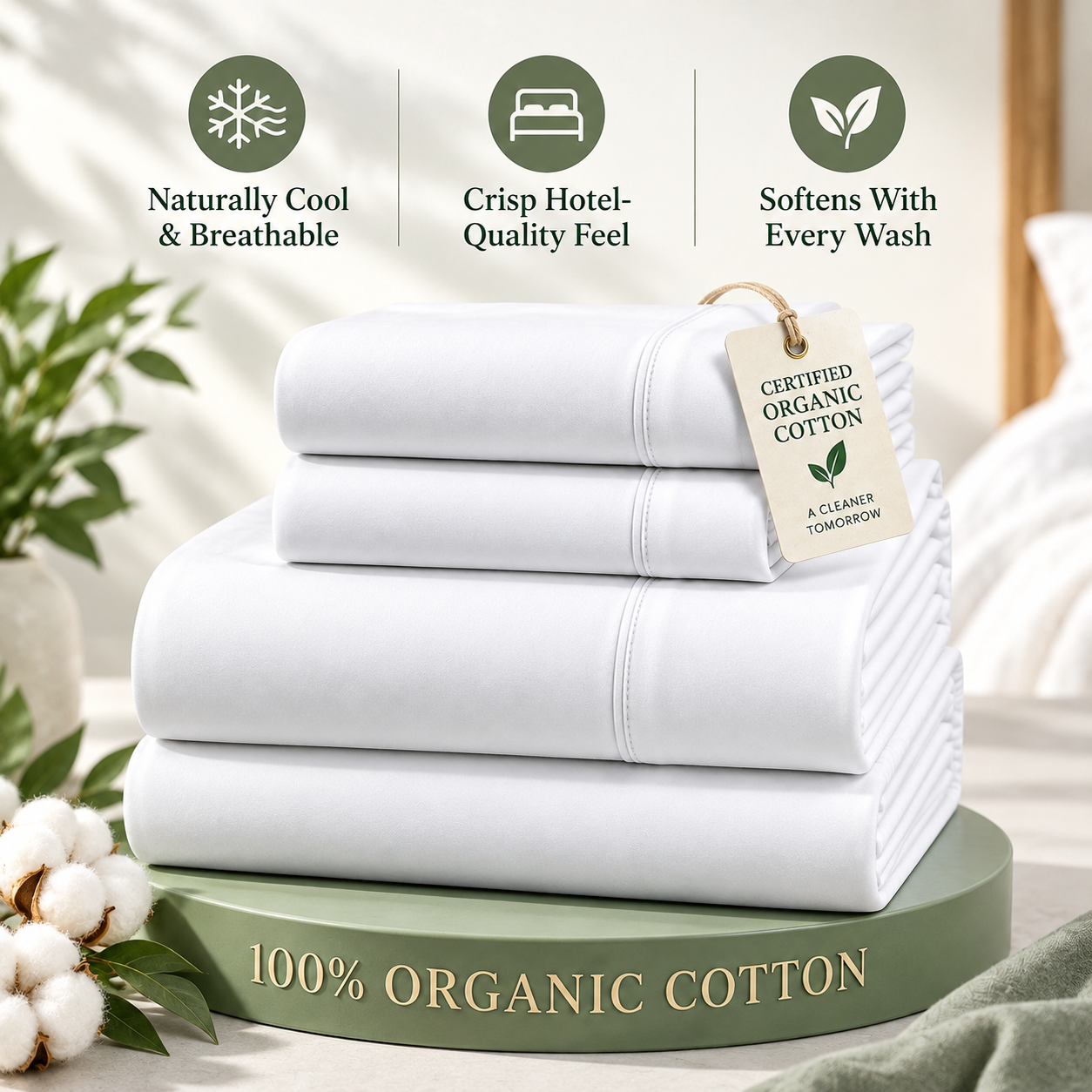 Restnolia Cotton Percale Sheet Set - Twin - product image 1