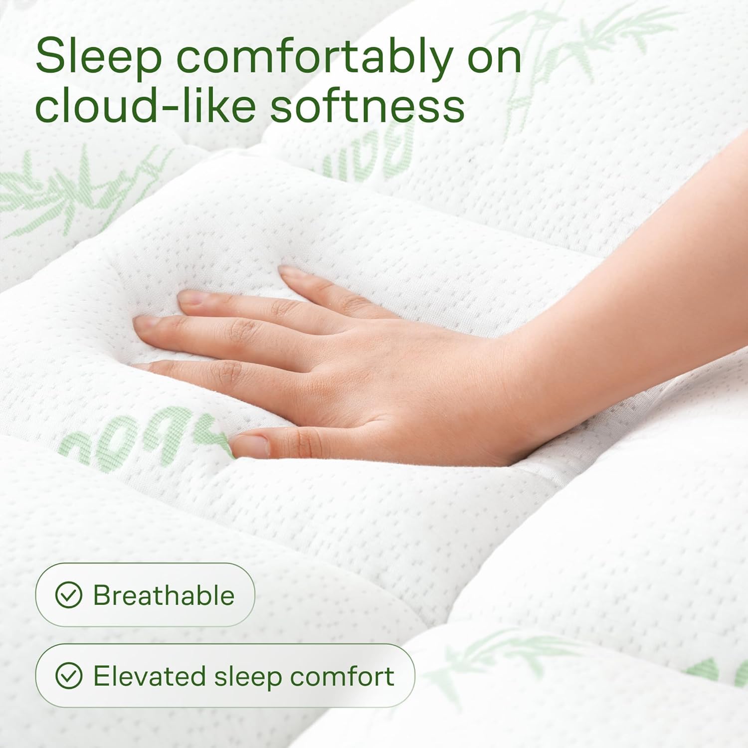Restnolia Bamboo Mattress Topper - White, Full XL - product image 5