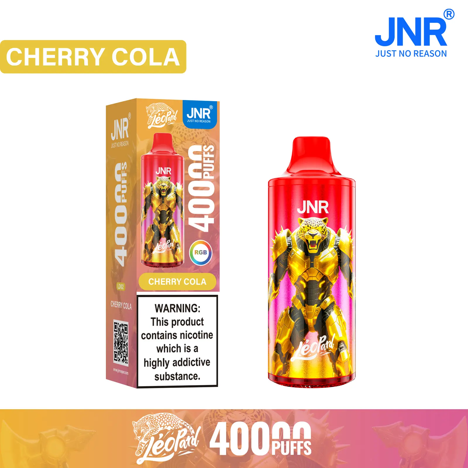 JNR - Léopard - 40K Bouffées - Vape Jetable - Disposable
