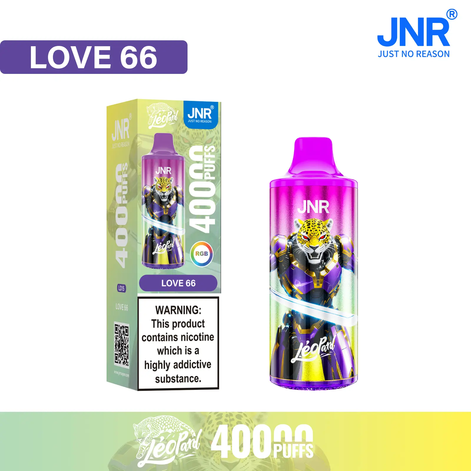 JNR - Léopard - 40K Bouffées - Vape Jetable - Disposable
