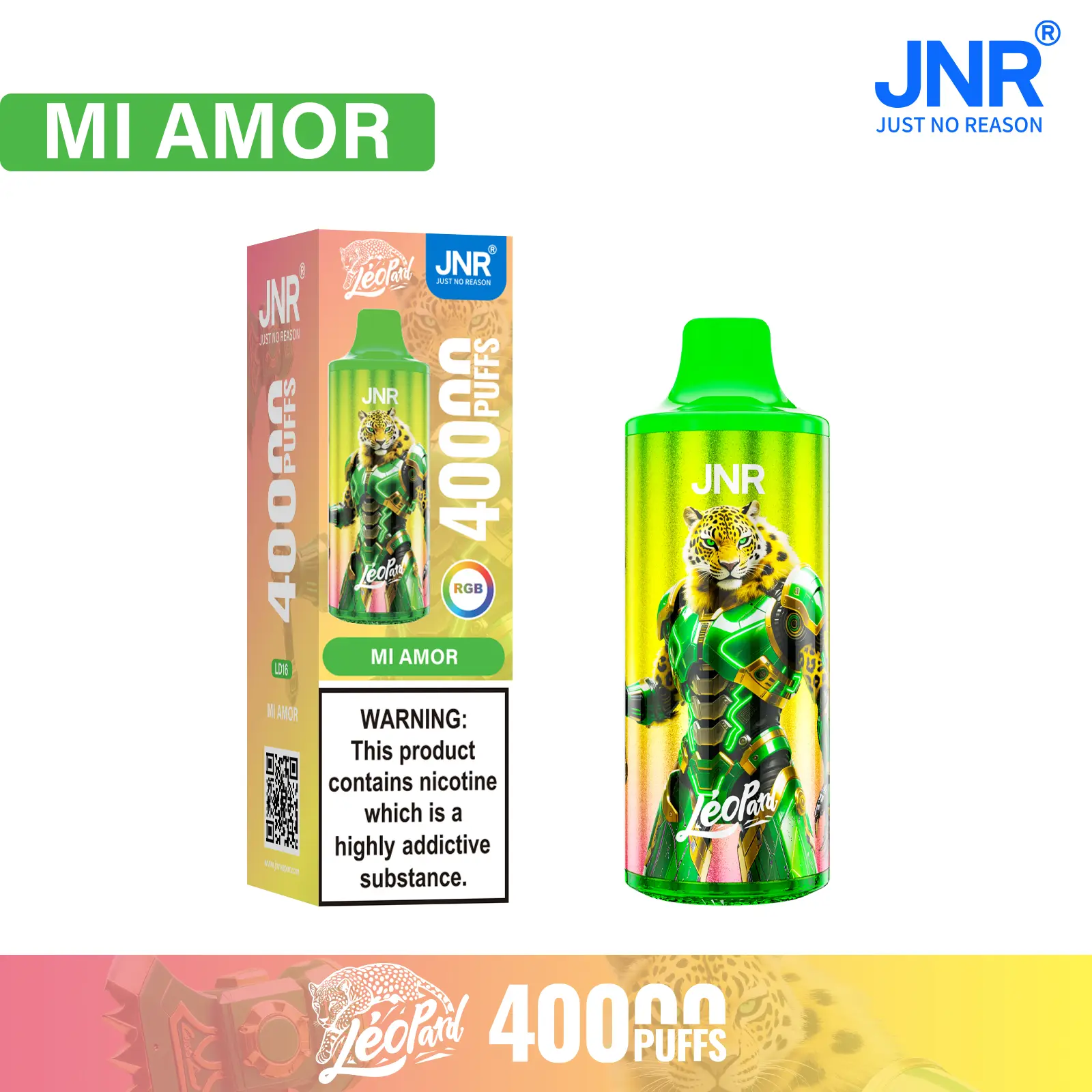 JNR - Léopard - 40K Bouffées - Vape Jetable - Disposable