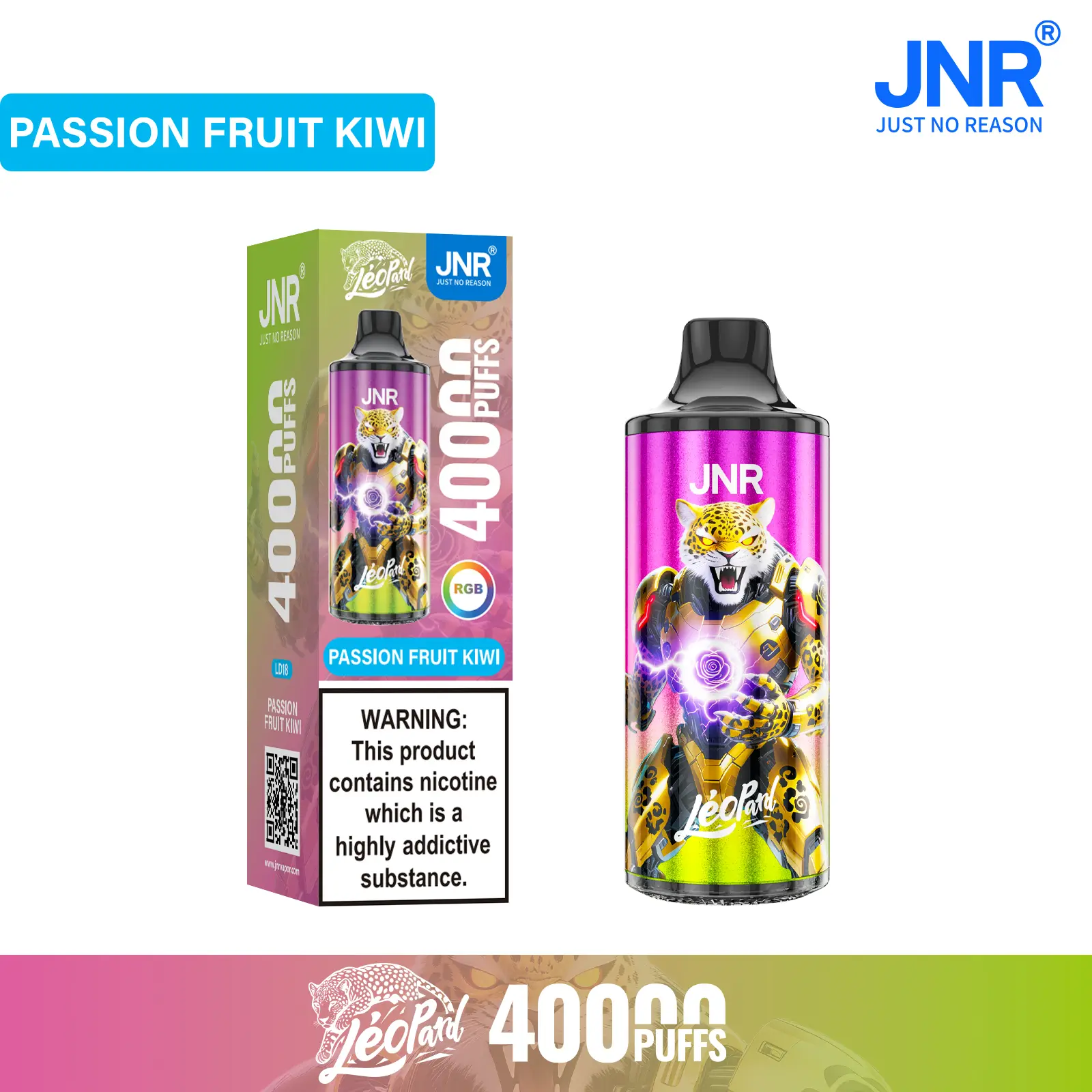 JNR - Léopard - 40K Bouffées - Vape Jetable - Disposable