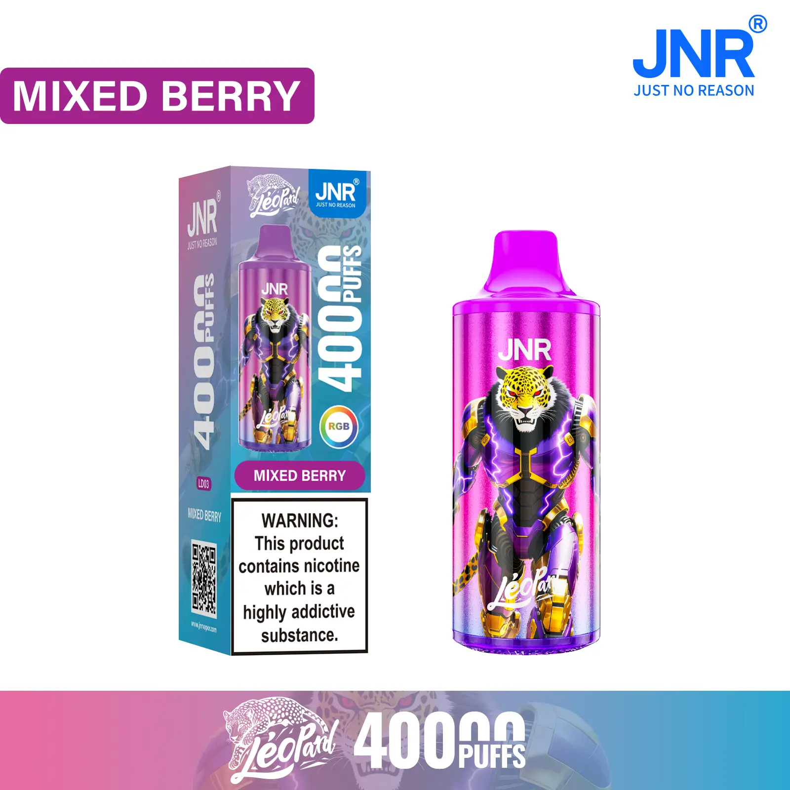 JNR - Léopard - 40K Bouffées - Vape Jetable - Disposable
