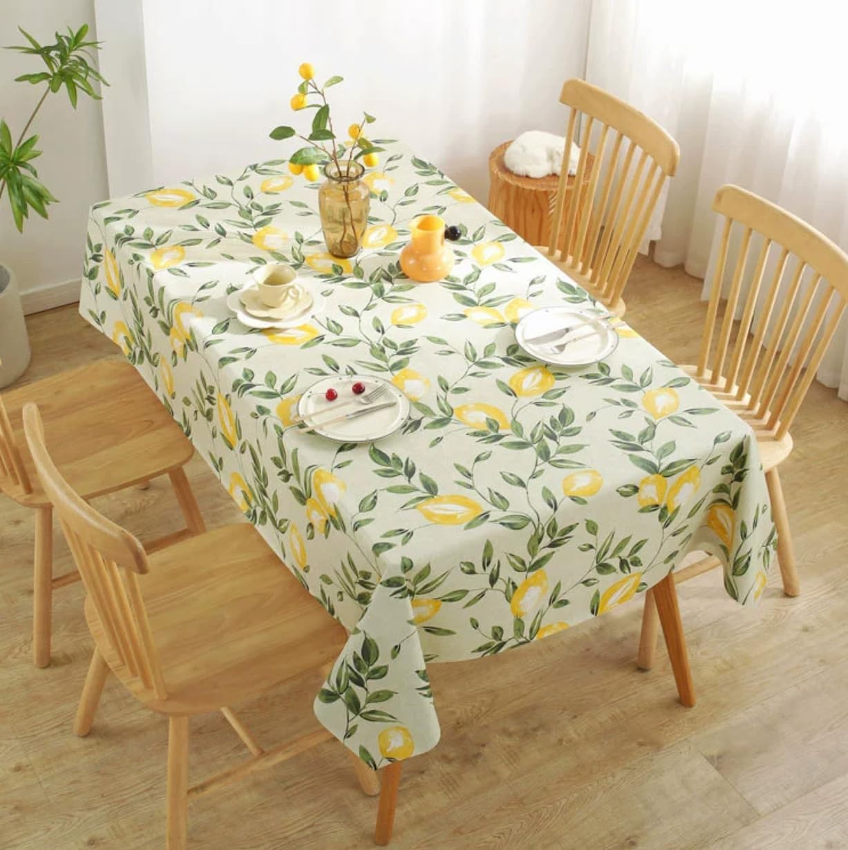 Waterproof Lemon Print PVC Tablecloth