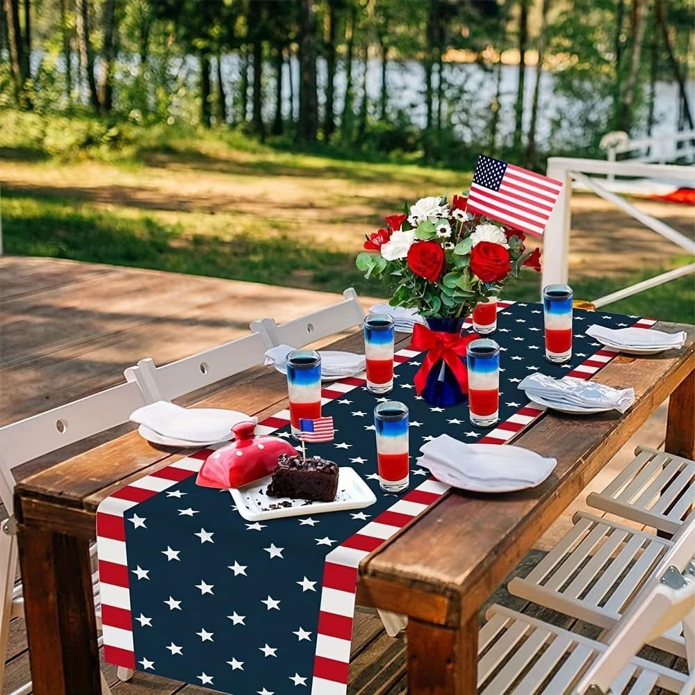 American Flag Disposable Plastic Tablecloth, 4th of July Decor
