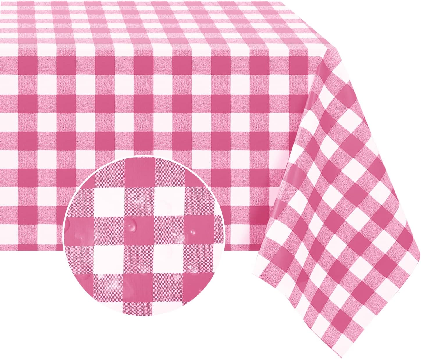 Gingham Vinyl Tablecloth, Rectangular