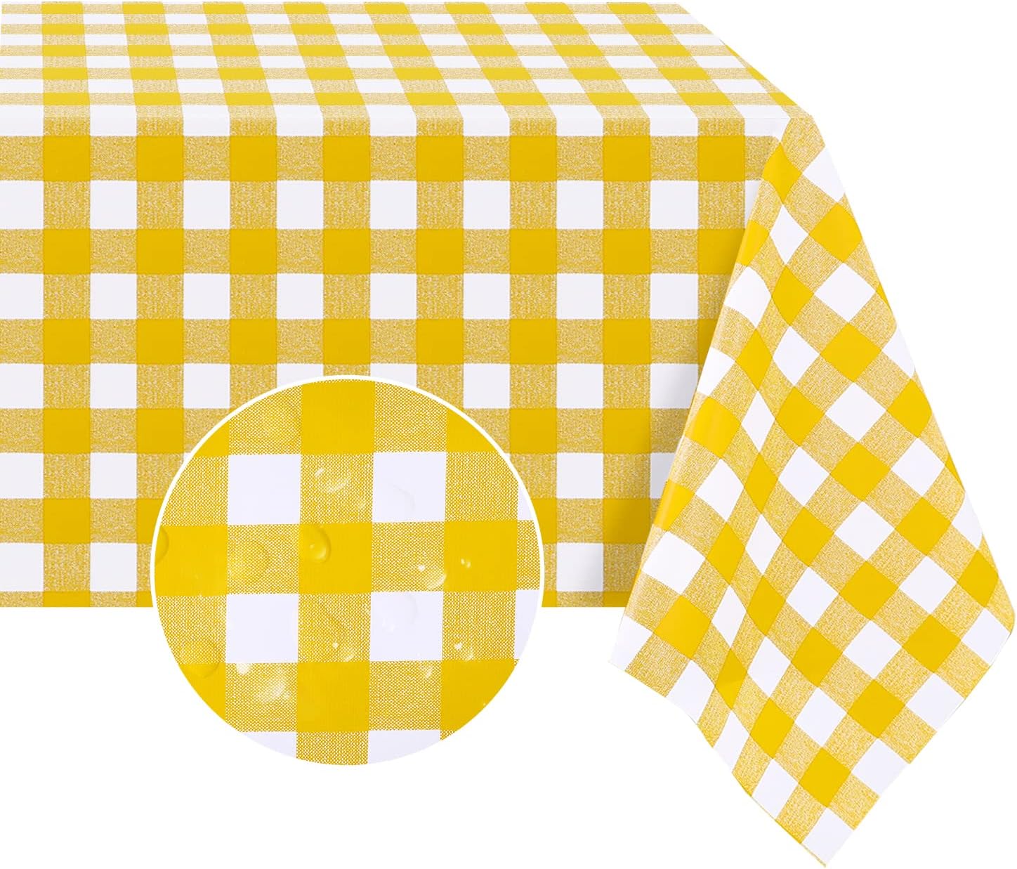 Gingham Vinyl Tablecloth, Rectangular