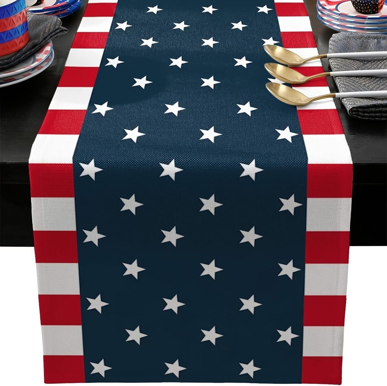 American Flag Disposable Plastic Tablecloth, 4th of July Decor