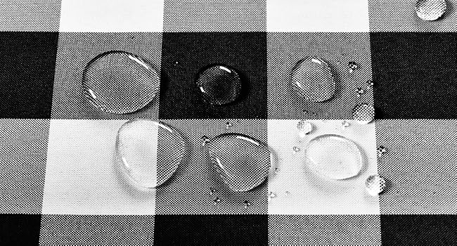 black and white gingham tablecloth