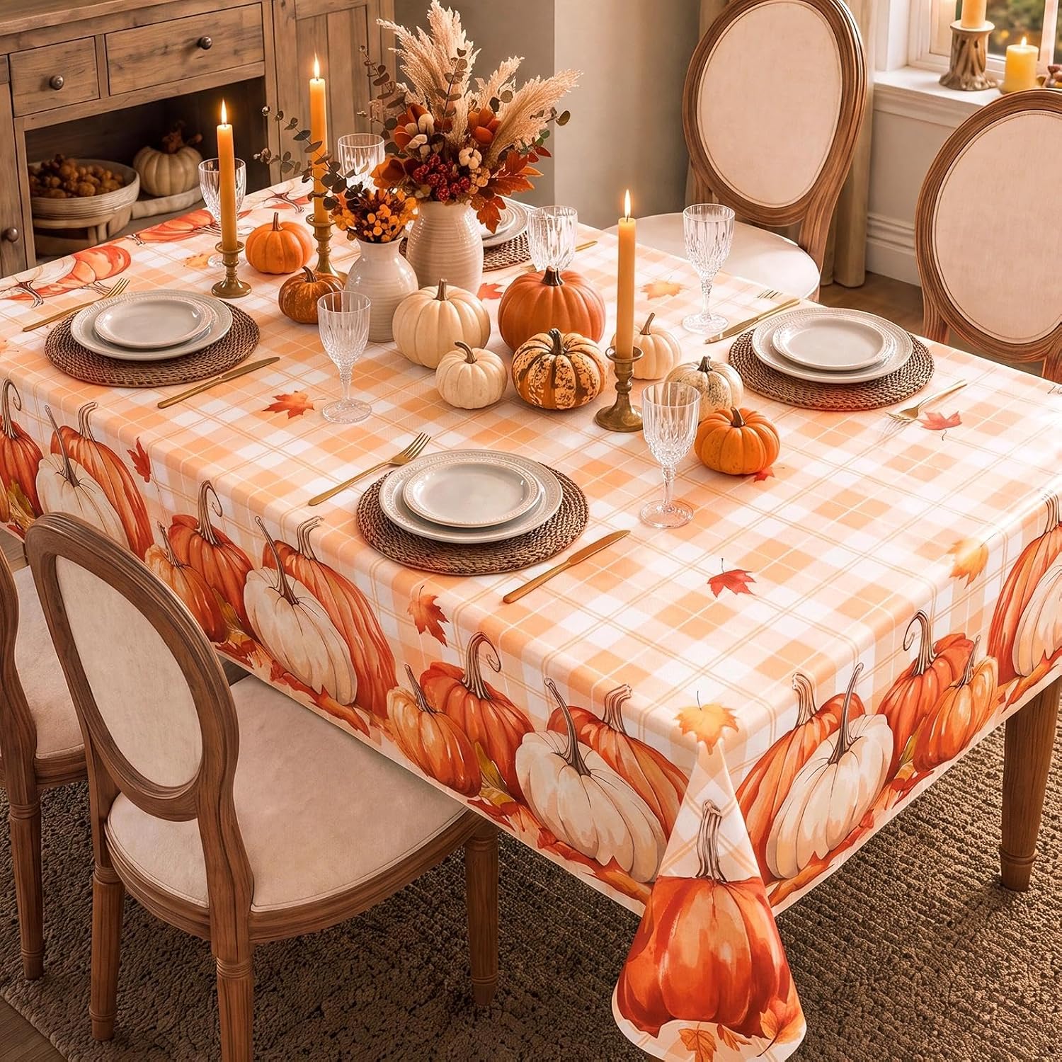 Gingham Vinyl Tablecloth, Rectangular