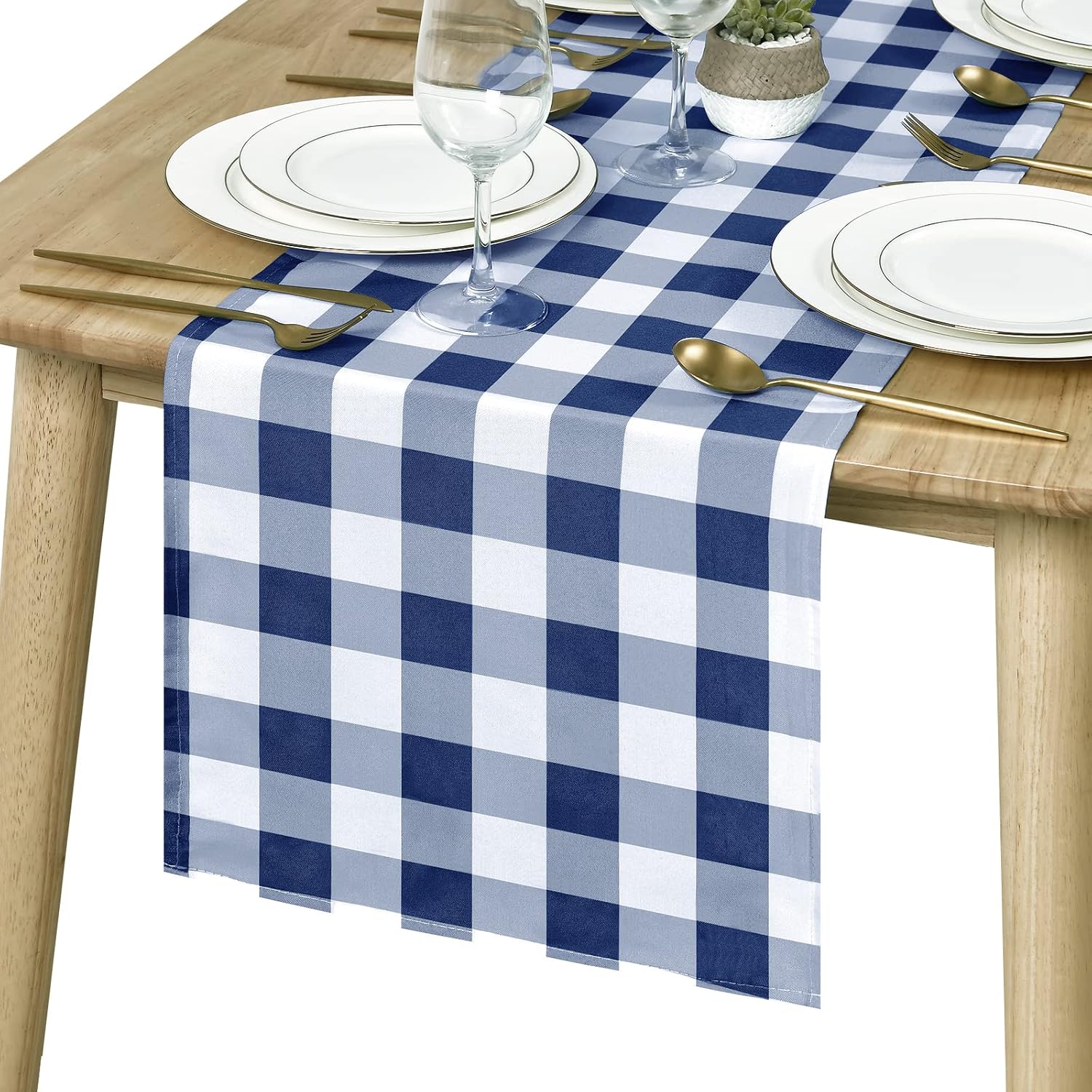 Checkered Gingham Tablecloth 60×120 Inch, Rectangular