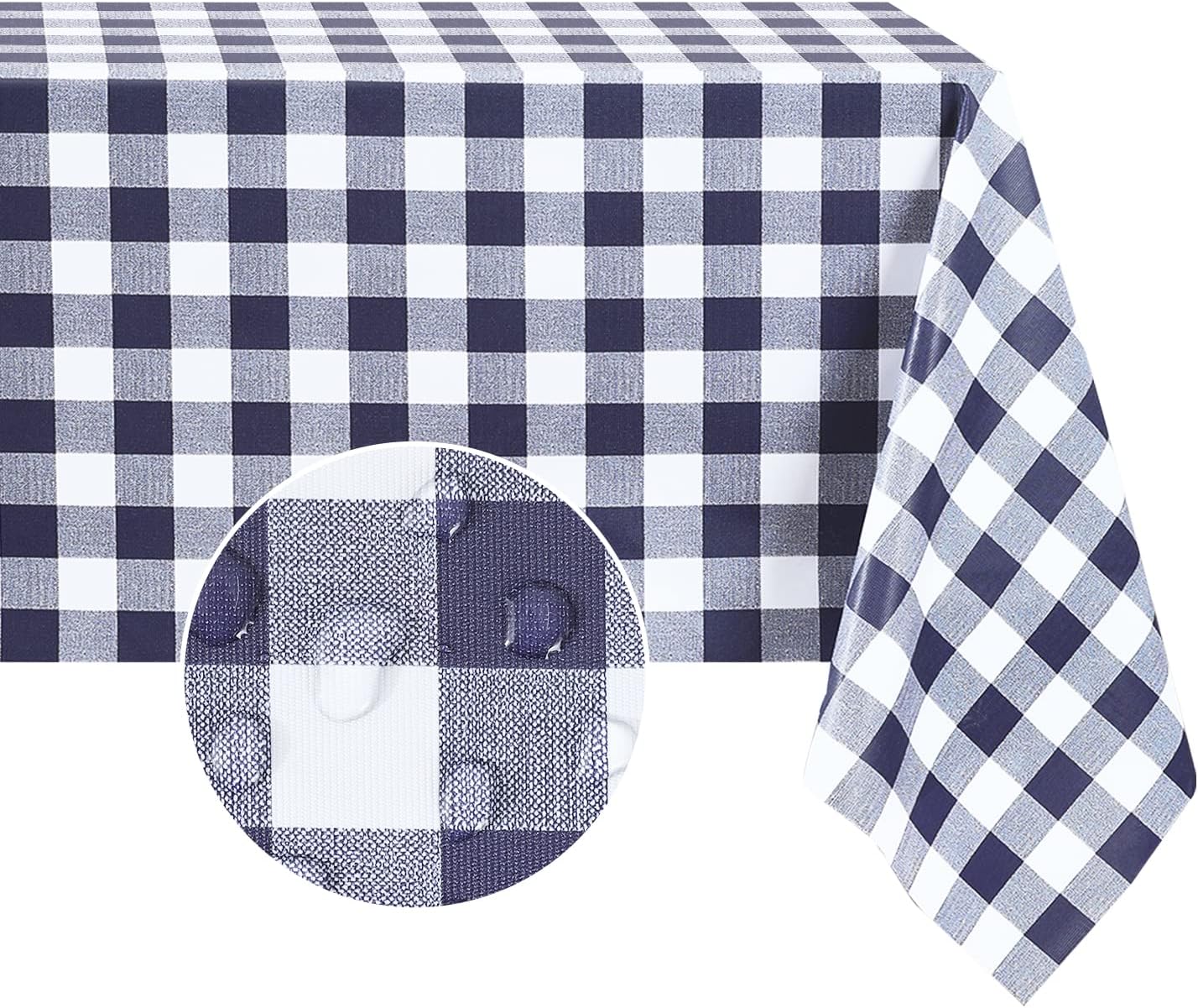 Gingham Vinyl Tablecloth, Rectangular