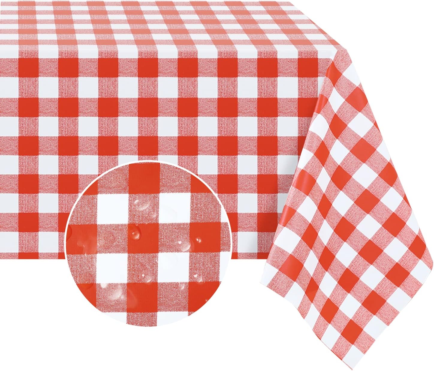 Gingham Vinyl Tablecloth, Rectangular