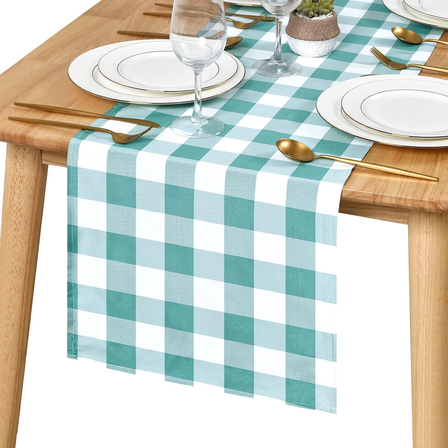 Checkered Gingham Tablecloth 60×120 Inch, Rectangular