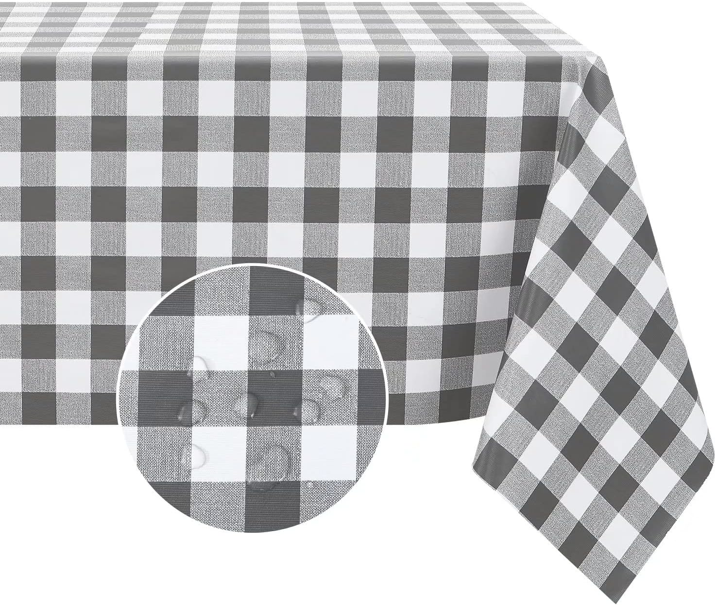 Gingham Vinyl Tablecloth, Rectangular