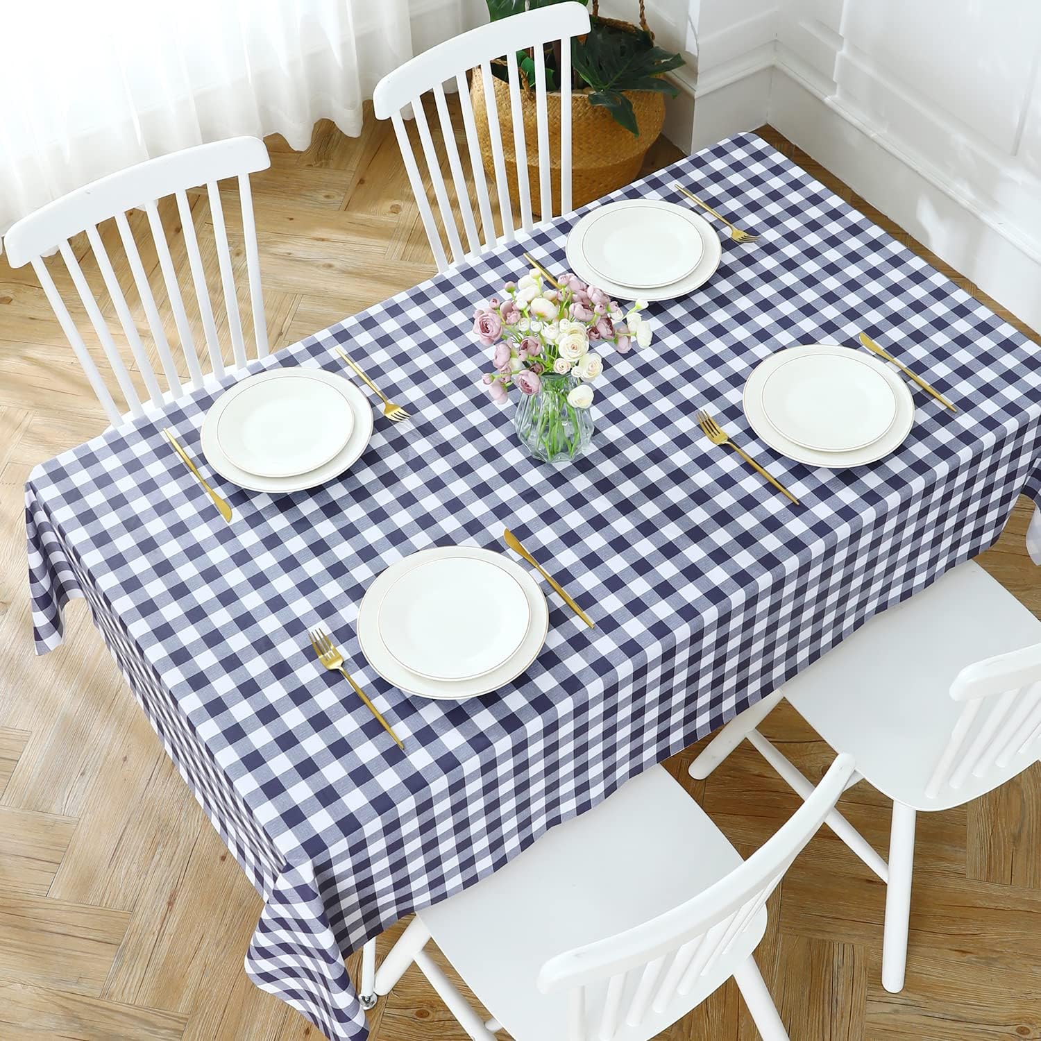 Gingham Vinyl Tablecloth, Rectangular