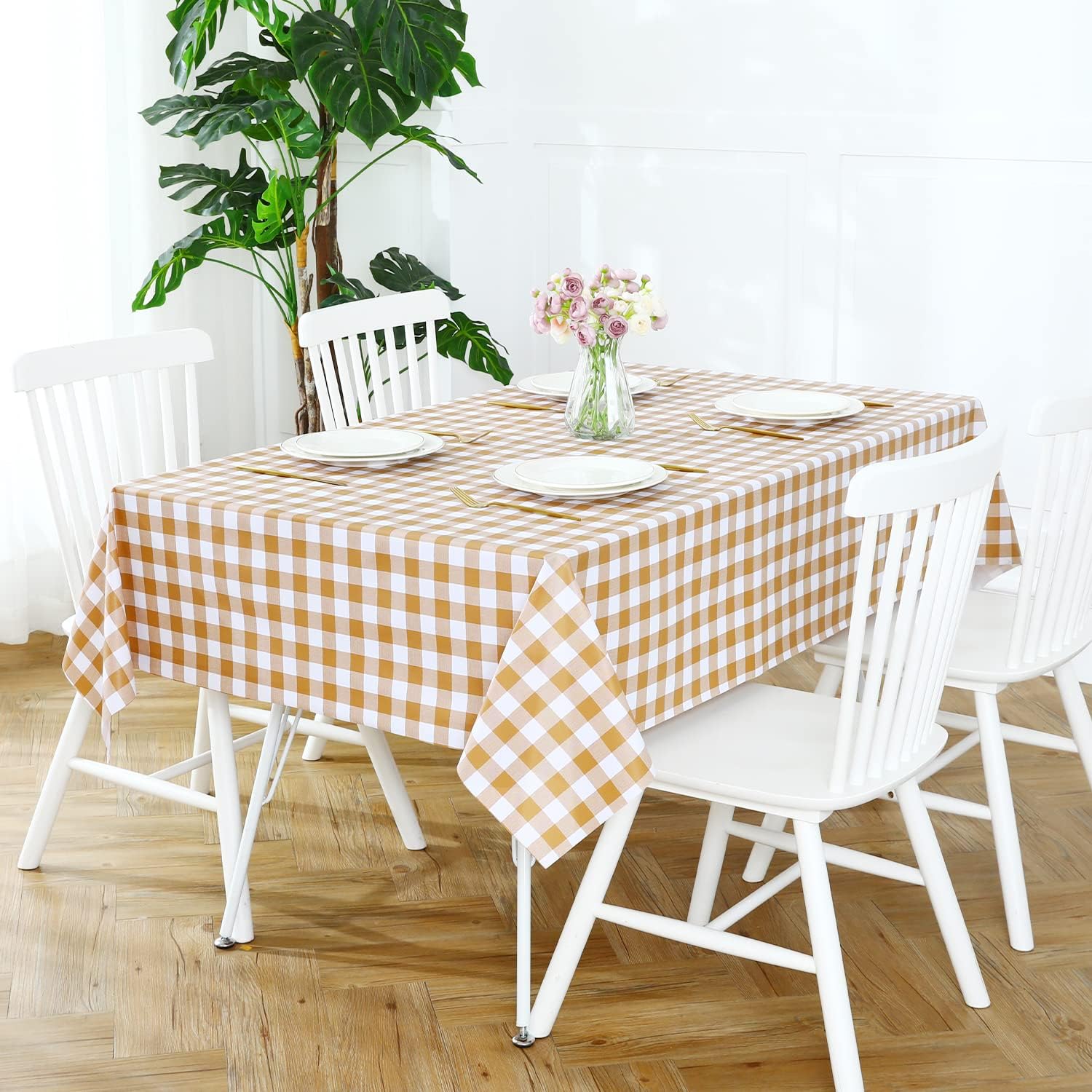 Gingham Vinyl Tablecloth, Rectangular