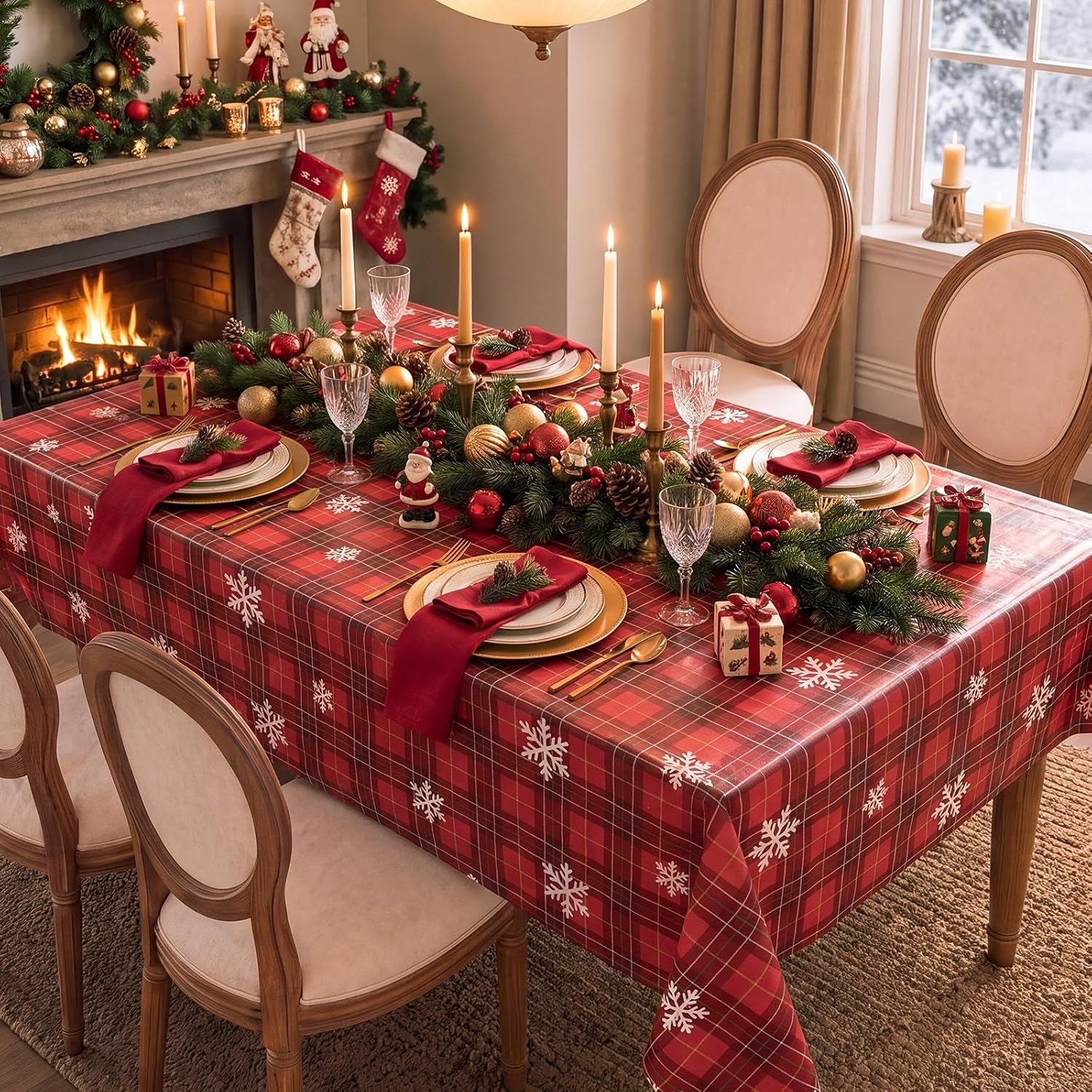 Gingham Vinyl Tablecloth, Rectangular