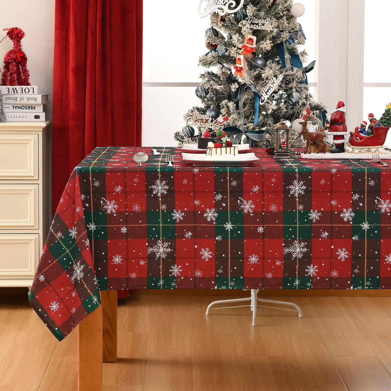 Checkered Gingham Tablecloth 60×120 Inch, Rectangular