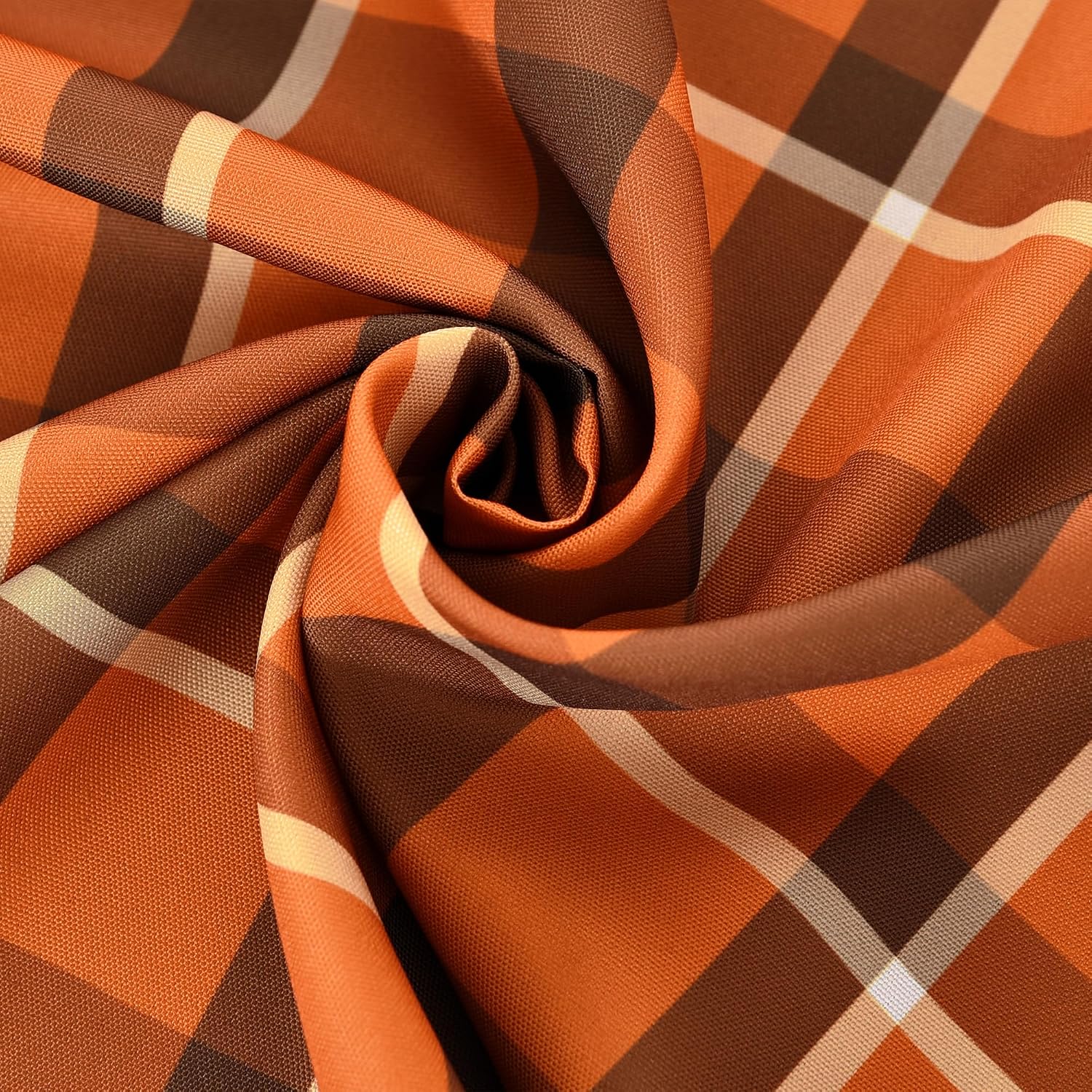 Waterproof Gingham Plaid Tablecloth 52×70 Inch, Autumn Oblong Cover