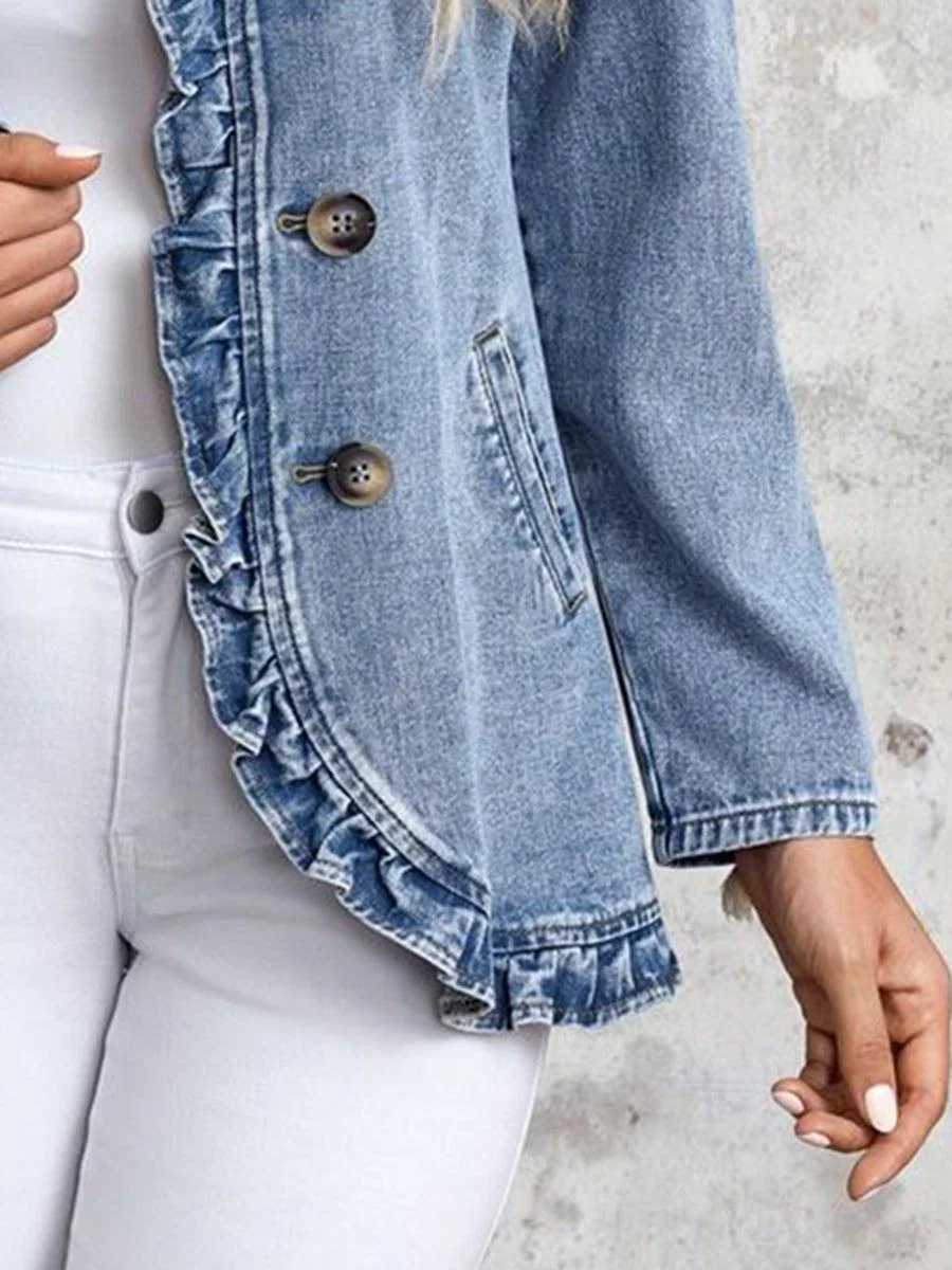 Popular Plain Collarless Long Sleeve Outerwear
