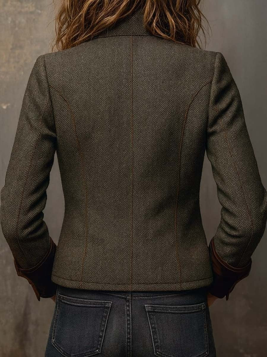  Groovy Collared Long Sleeve Outerwear