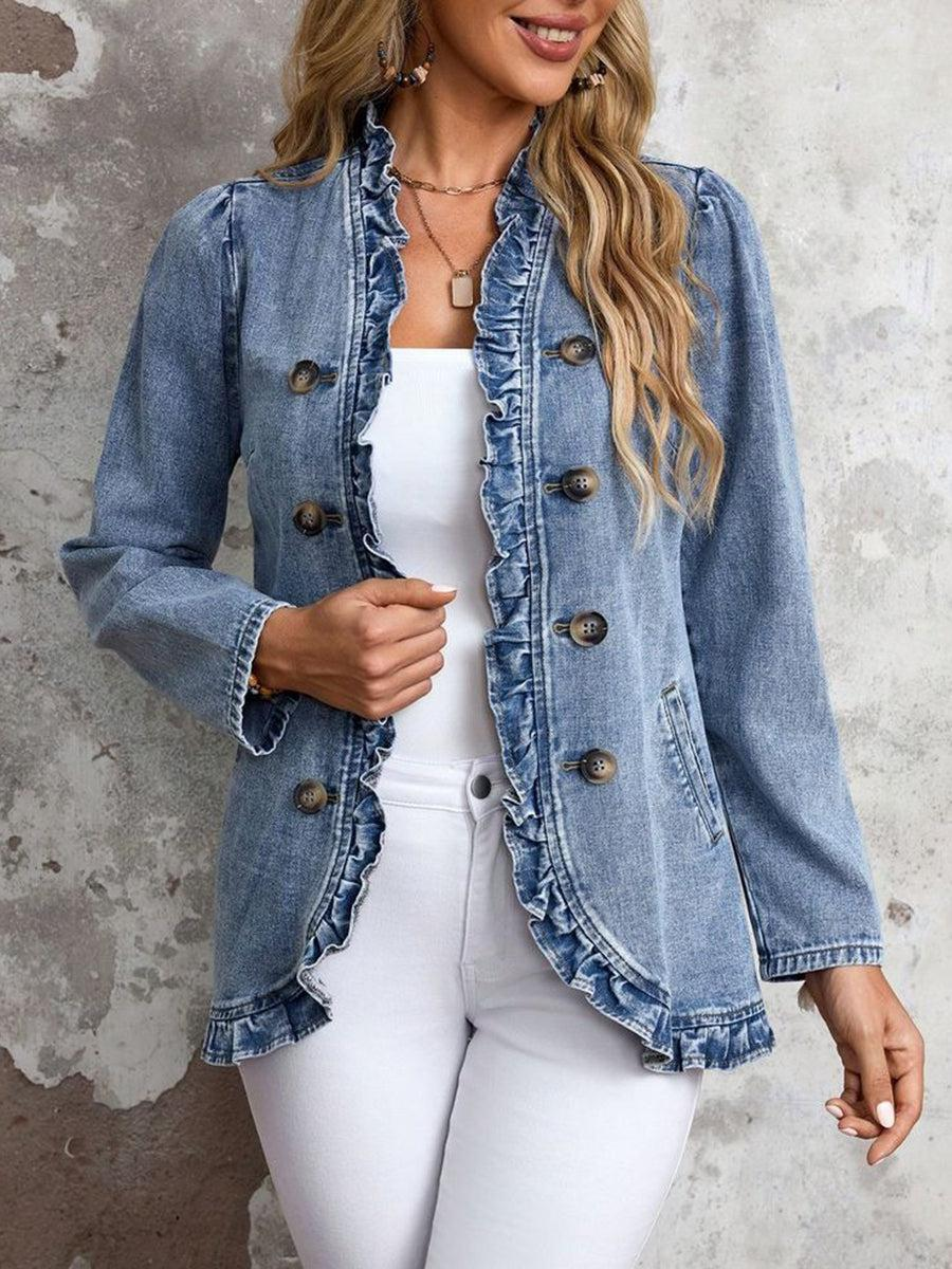 Popular Plain Collarless Long Sleeve Outerwear