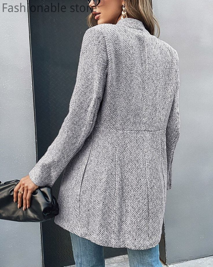 Groovy Long Sleeve Plain Outerwear