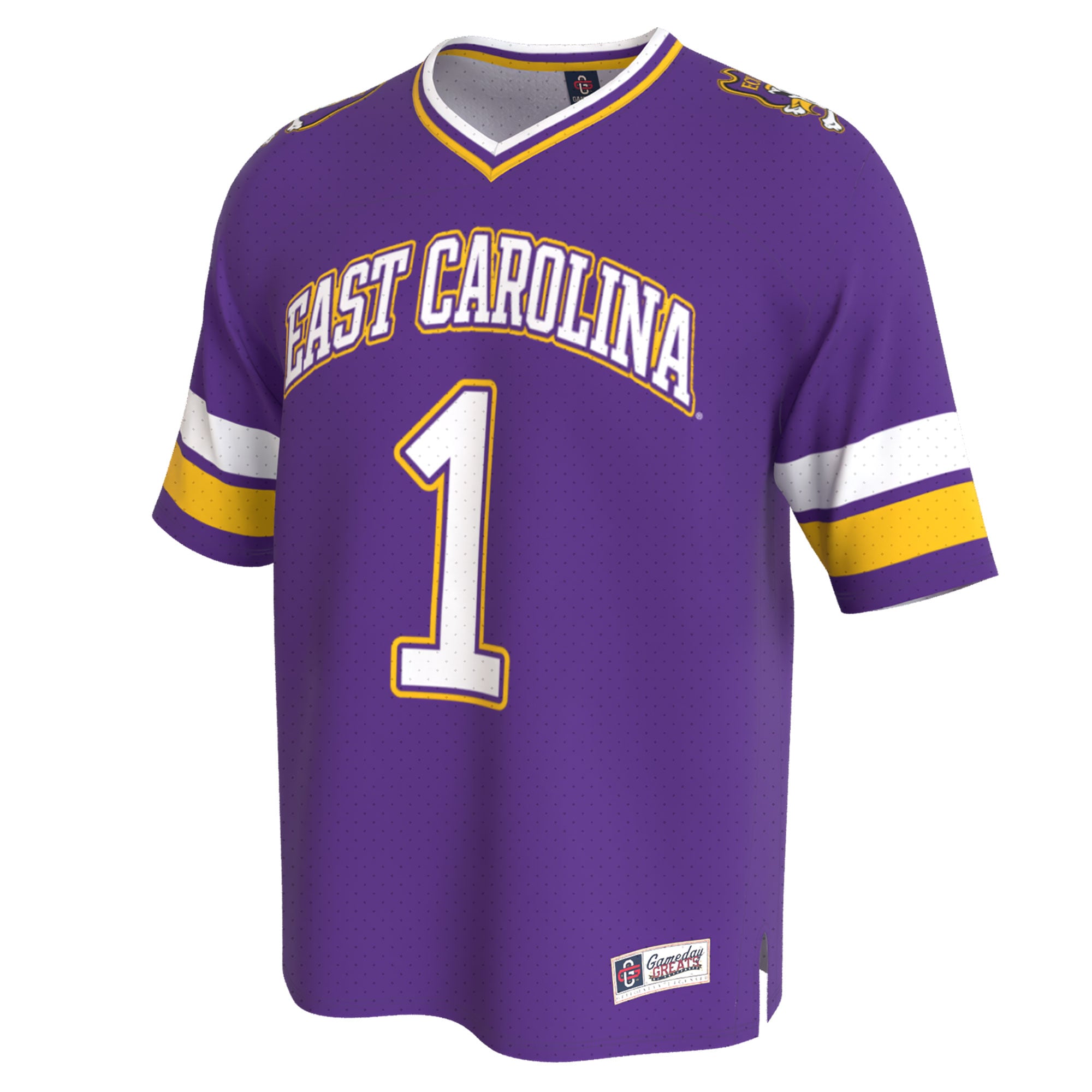 Collegiate Fashion ECU Pirates Game Jersey Purple NCAA College Football Fan Wear Collegiate Fashion