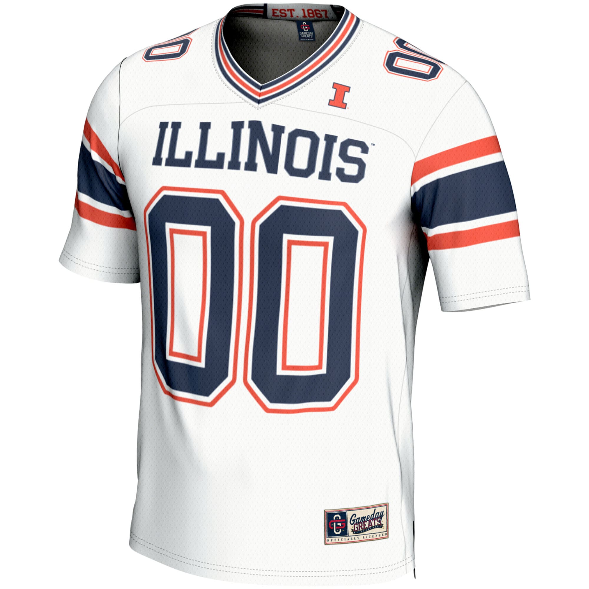 NIL Pick Illinois Fighting Illini Player Jersey White NCAA College Football Fan Wear