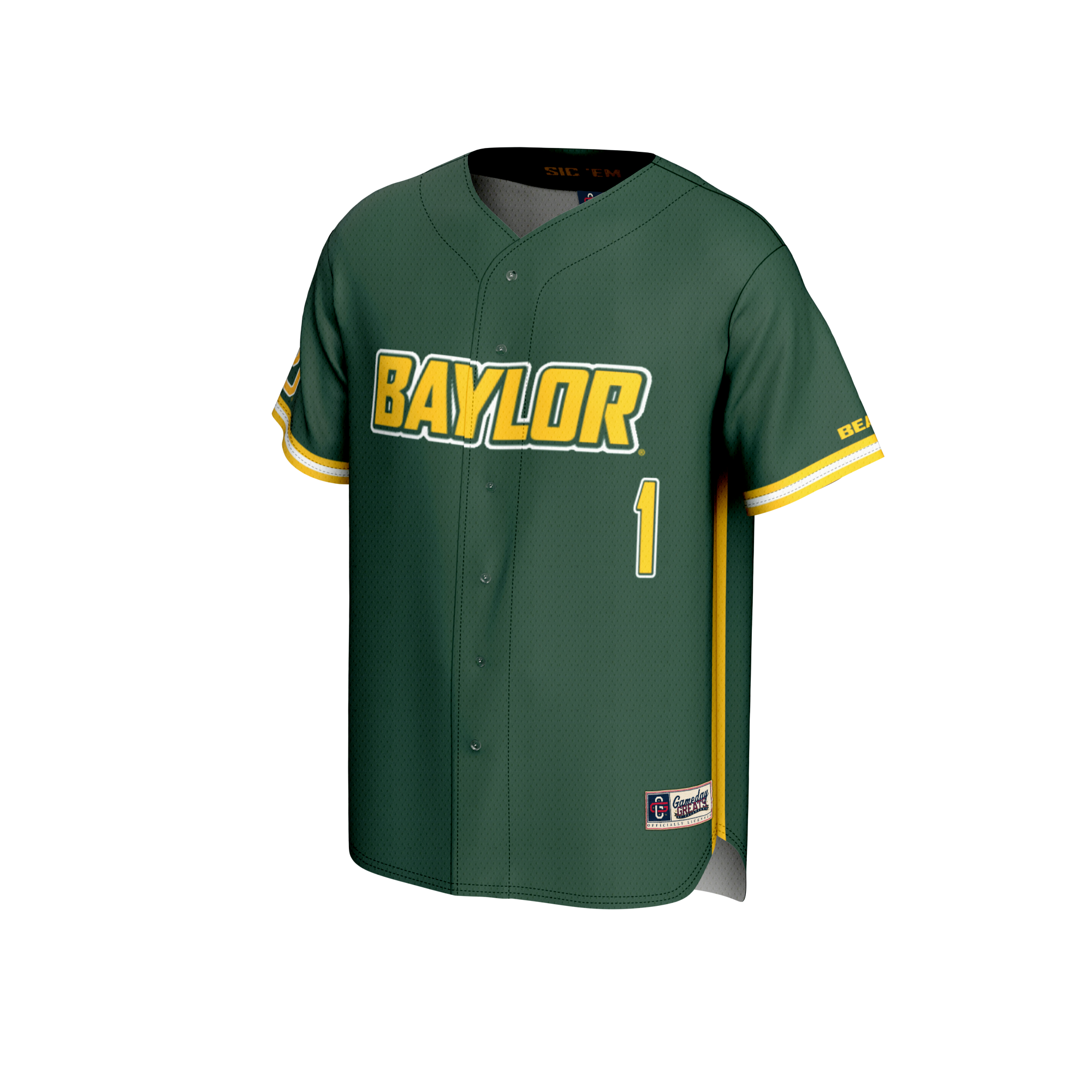Baseball Fashion Baylor Bears Game Jersey Green NCAA College Baseball Fan Wear