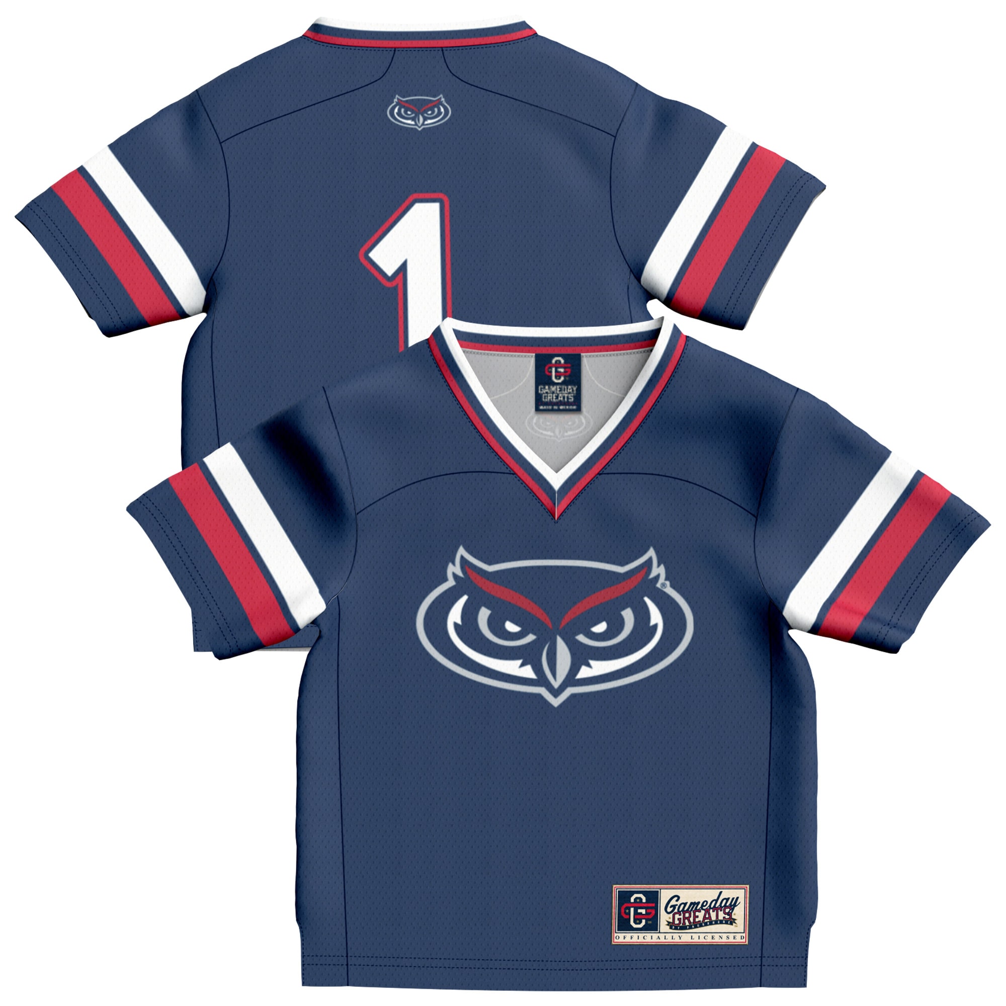 Collegiate Fashion Florida Atlantic Owls Game Jersey Navy NCAA College Football Fan Wear