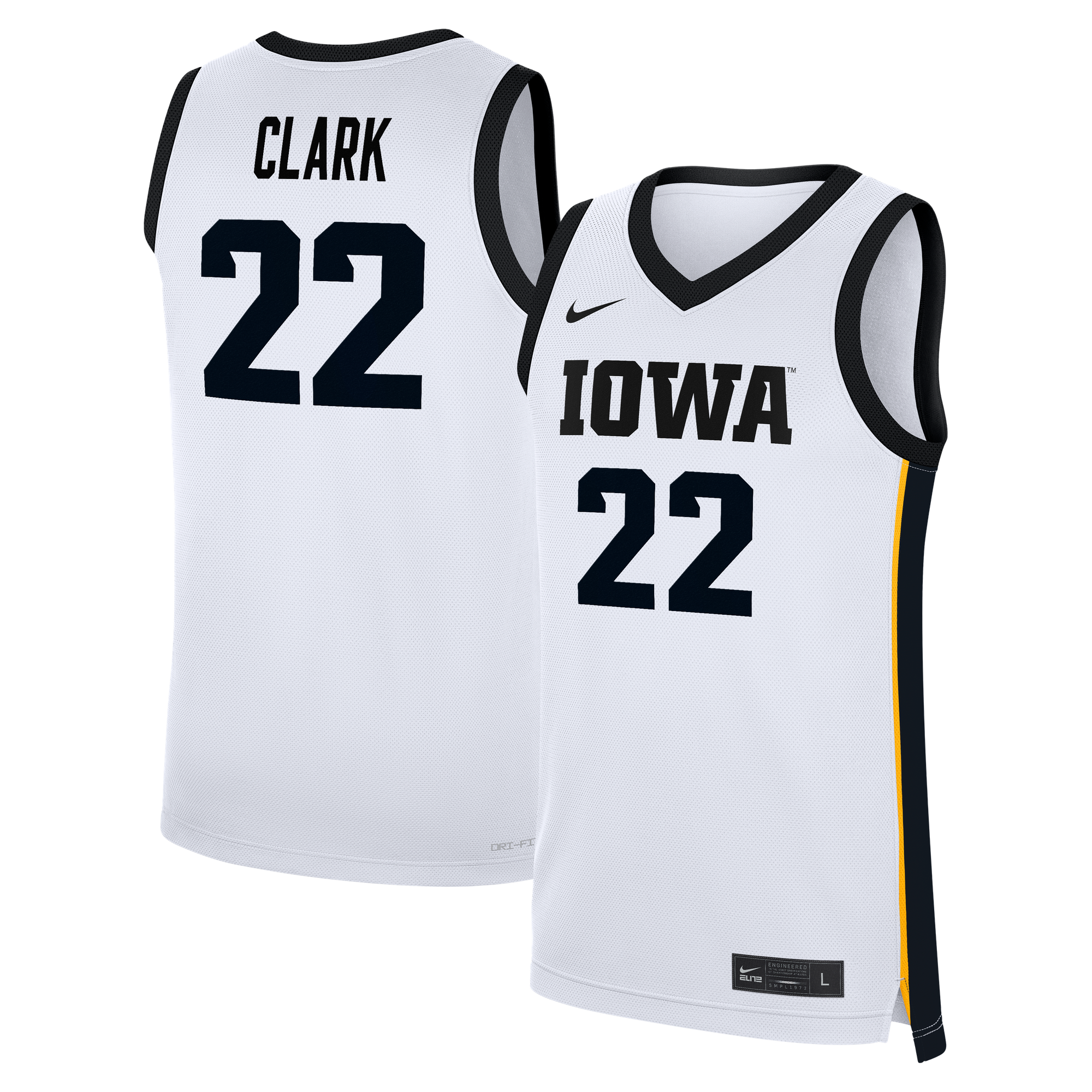 Caitlin Clark Iowa Hawkeyes Replica Jersey White NCAA College Basketball Fan Wear Caitlin Clark