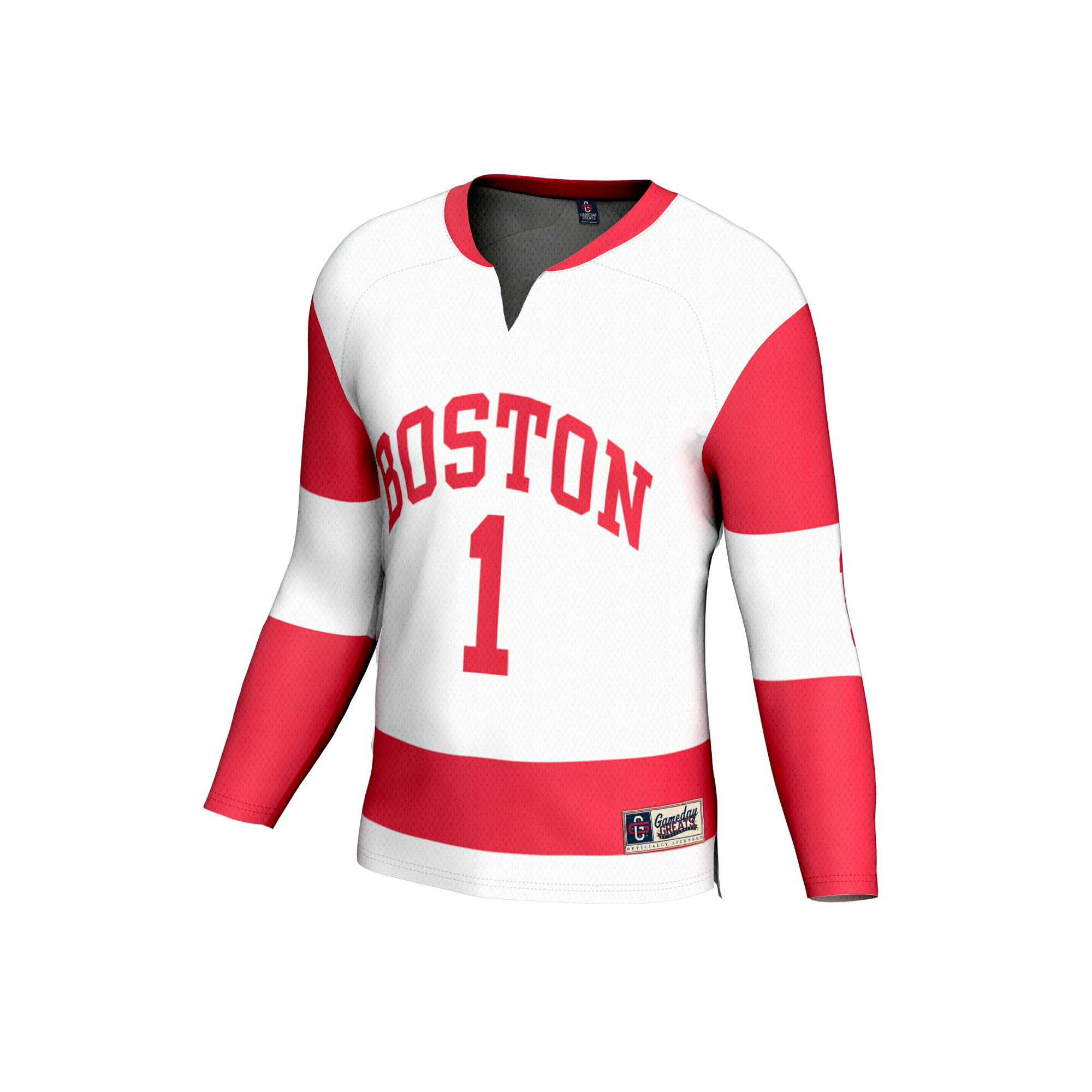 Collegiate Hockey Fashion Boston University Game Jersey White NCAA College Hockey Fan Wear