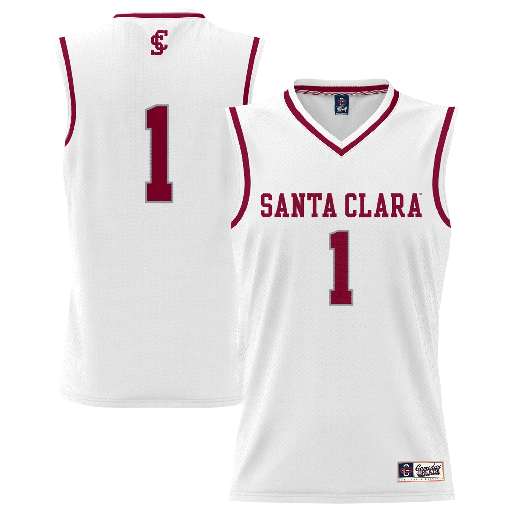 Collegiate Basketball Fashion Santa Clara Broncos Game Jersey White NCAA College Basketball Fan Wear