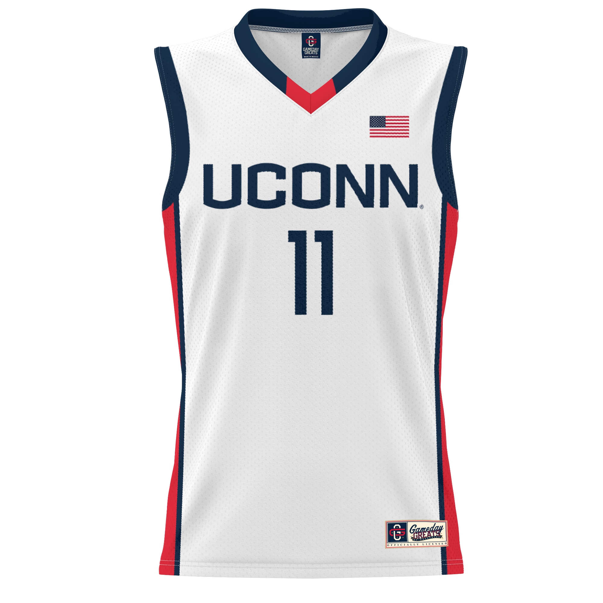 Lou Lopez-Senechal Basketball UConn Huskies Game Jersey White NCAA College Basketball Fan Wear