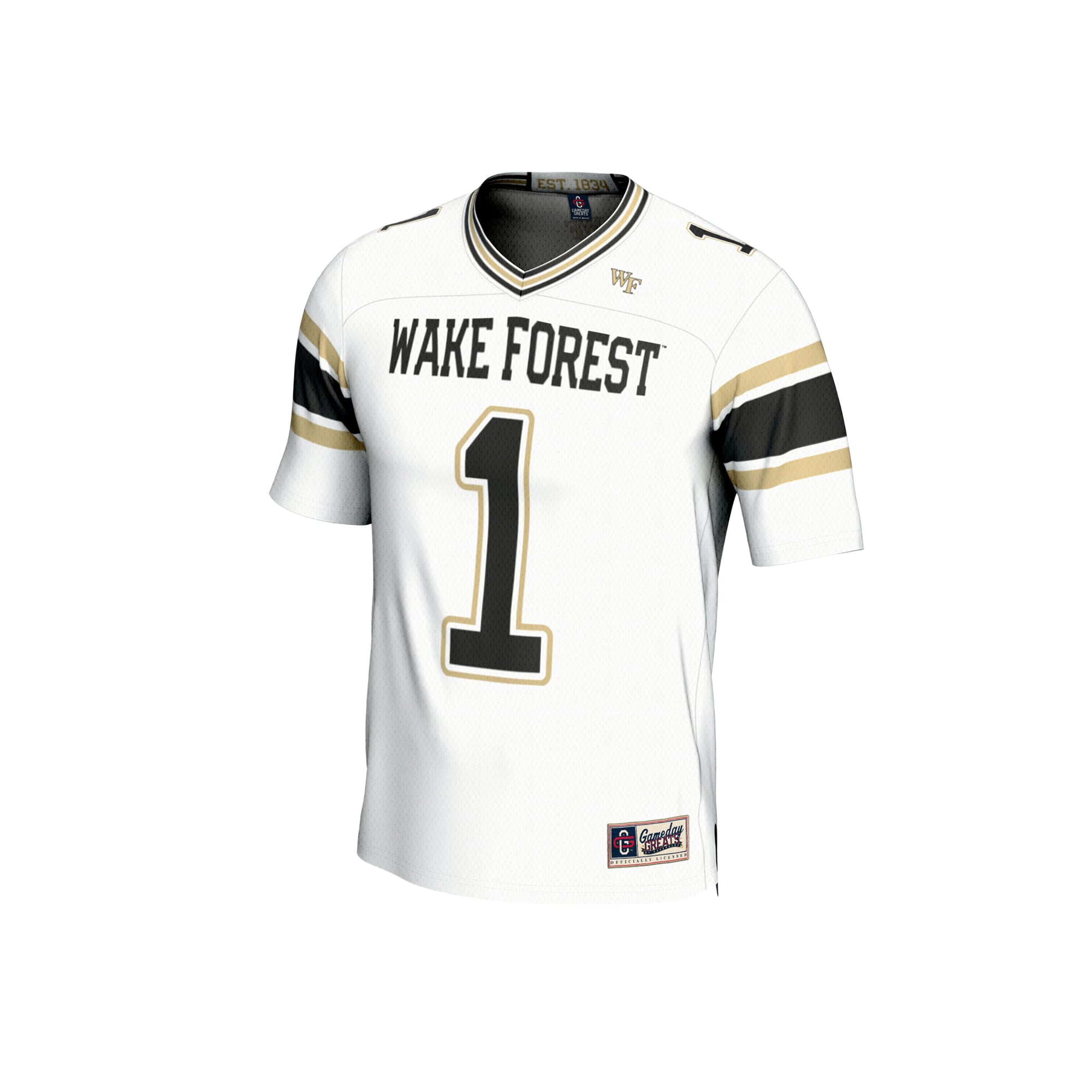 Fashion Wake Forest Demon Deacons Game Jersey No.1 White NCAA College Football Fan Wear Fashion