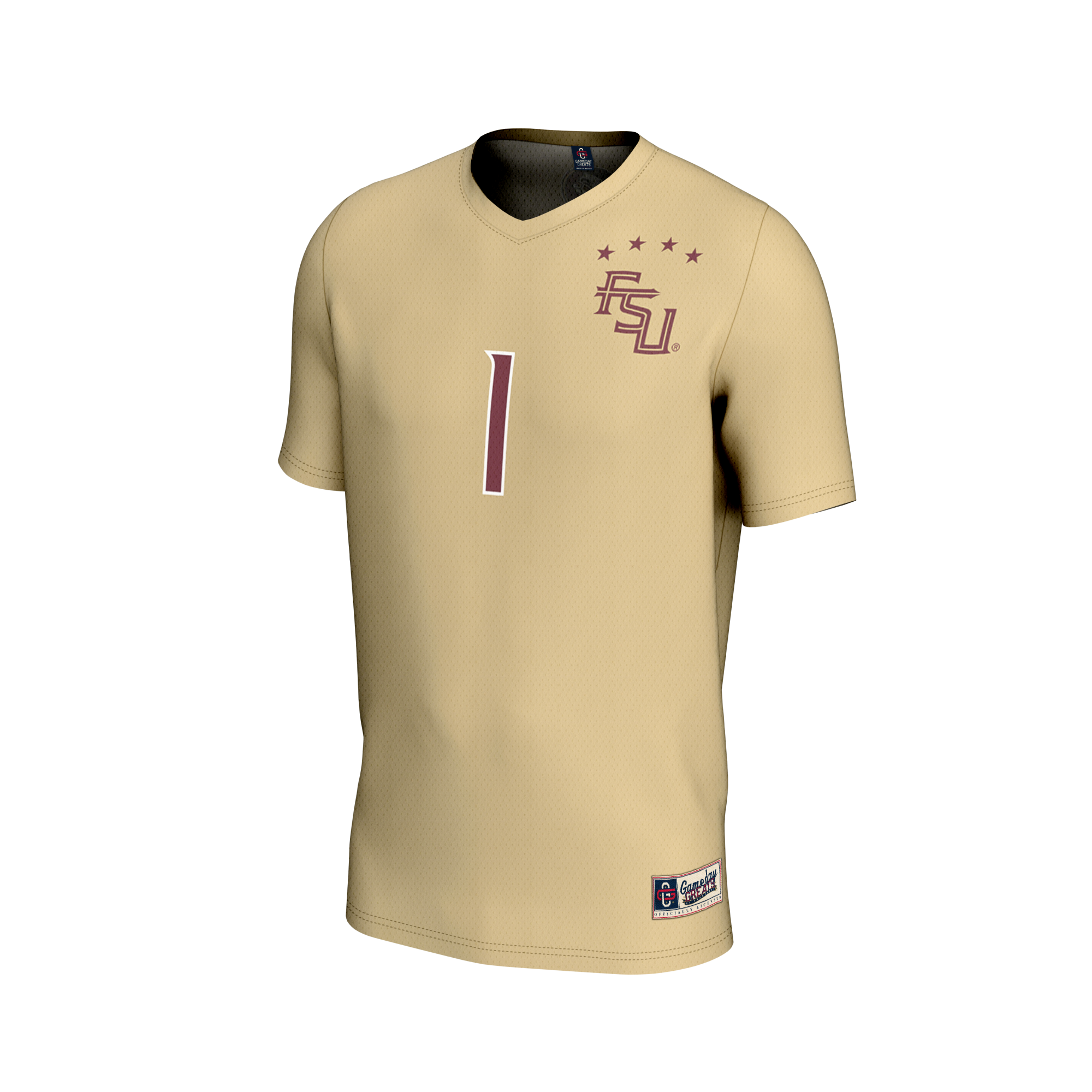 Collegiate Soccer Fashion Florida State Seminoles Game Jersey No.1 Gold NCAA College Soccer Fan Wear Collegiate Soccer Fashion
