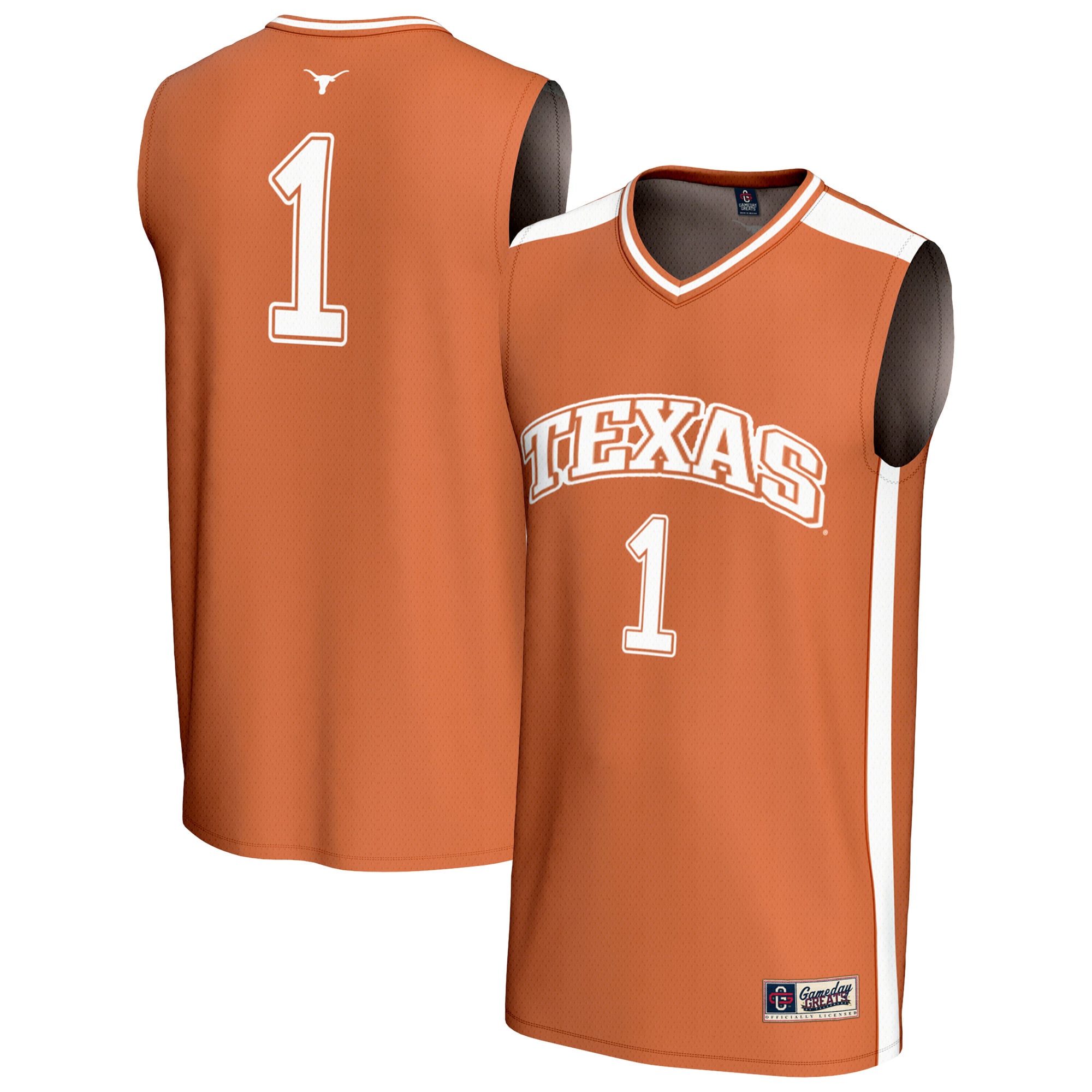 Orange Ultra-Light Street Texas Longhorns Jersey No.1 Orange NCAA College Basketball Fan Wear