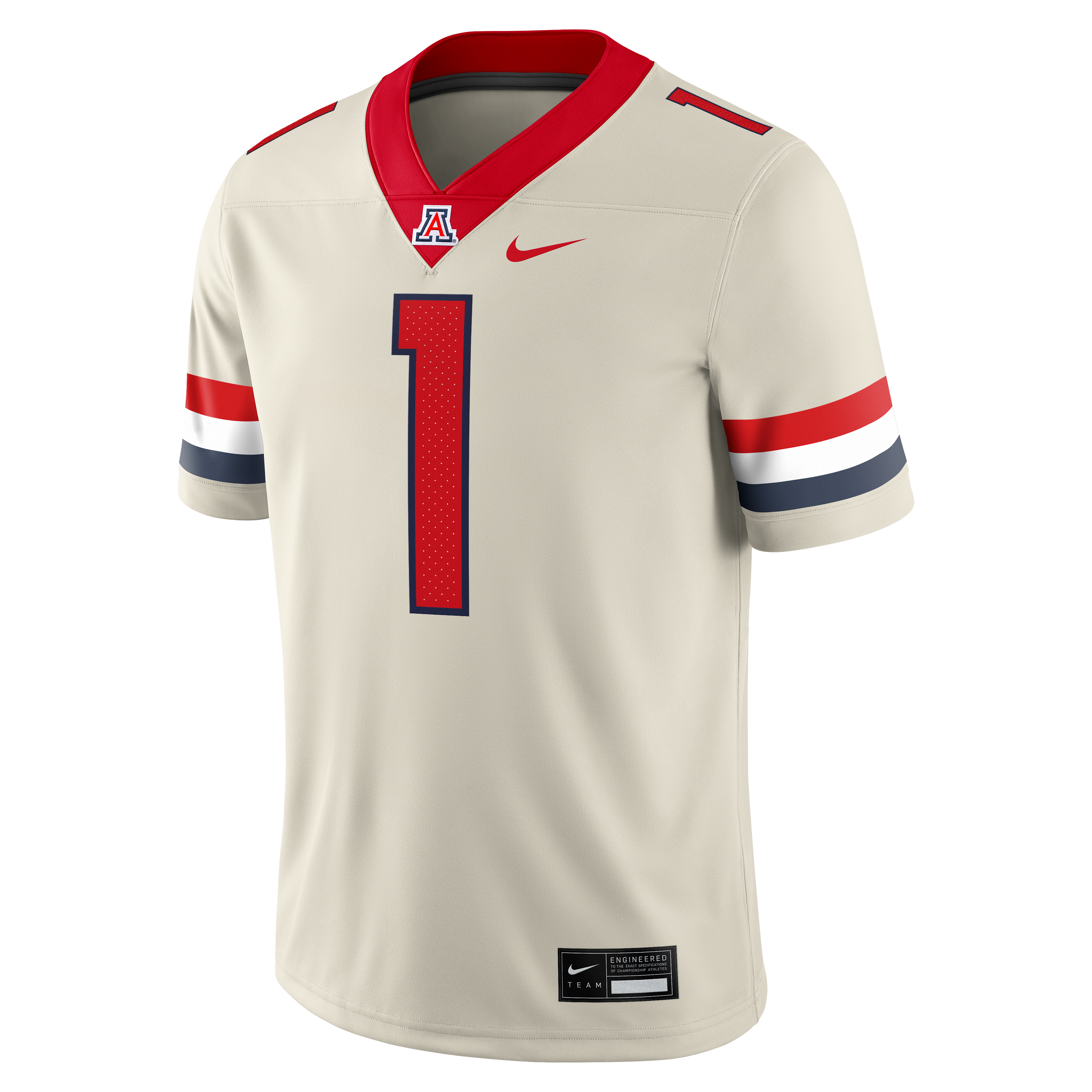 Arizona Wildcats Alternate Jersey No.1 Cream NCAA College Football Fan Wear