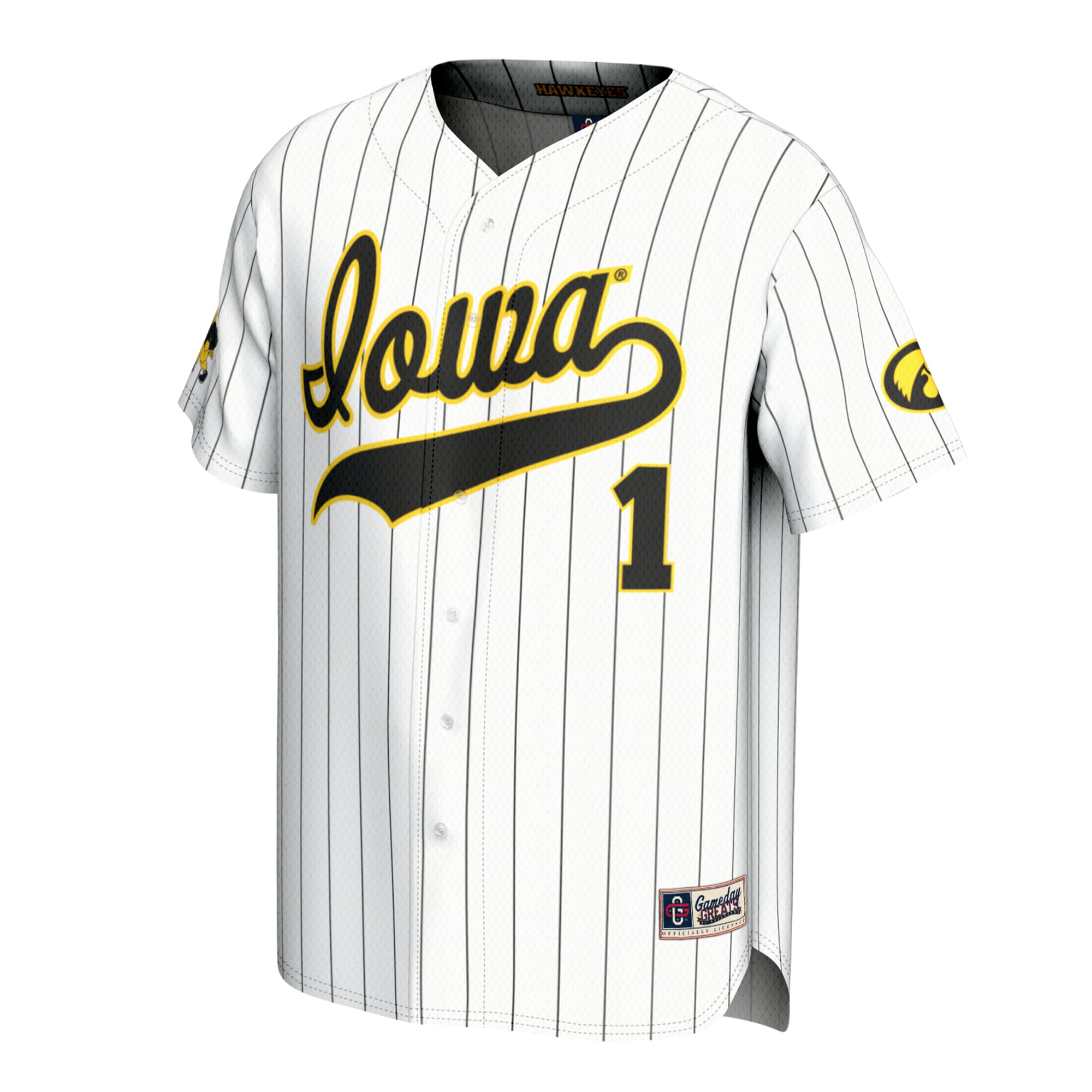 Collegiate Baseball Fashion Iowa Hawkeyes Game Jersey White NCAA College Baseball Fan Wear