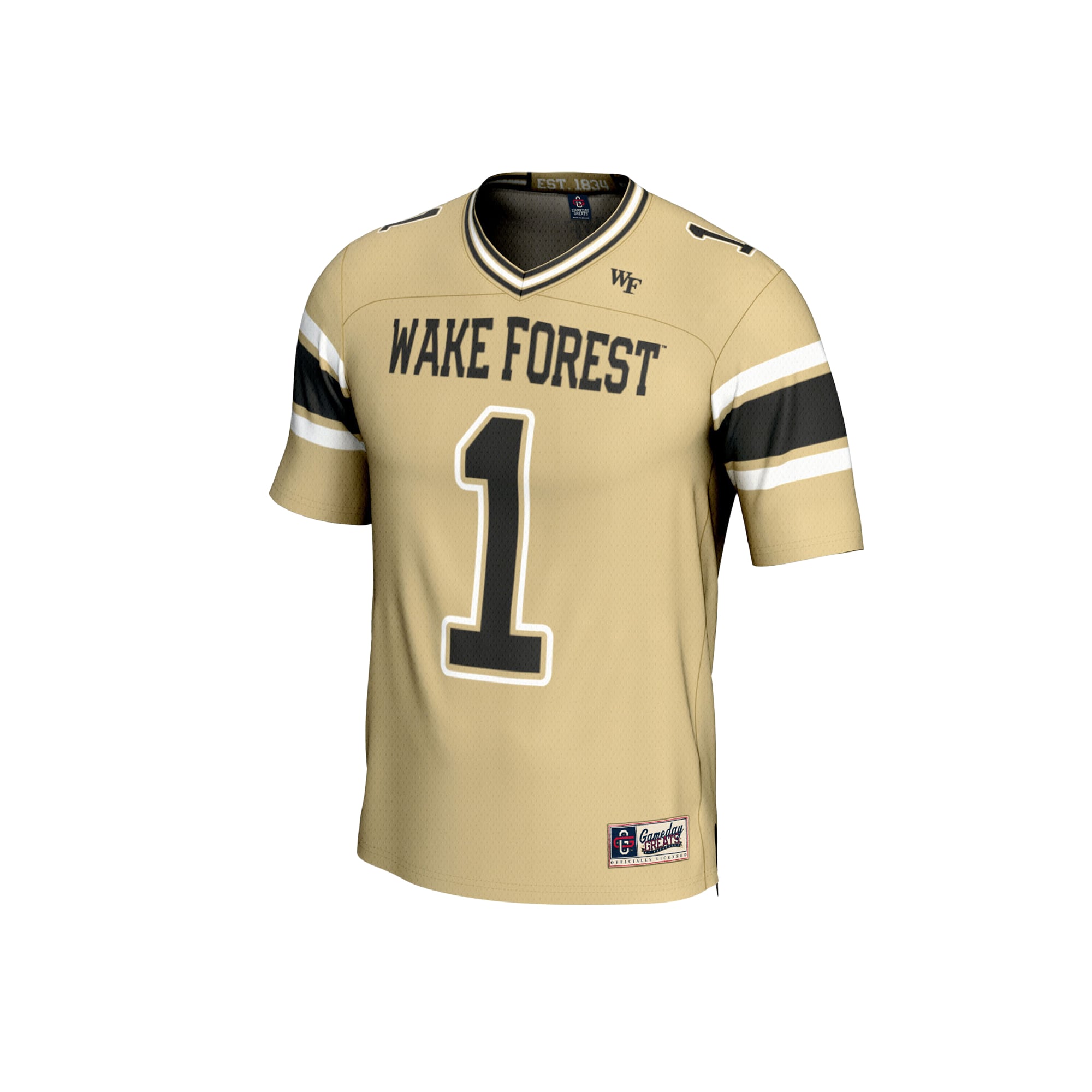 Fashion Wake Forest Demon Deacons Game Jersey No.1 Gold NCAA College Football Fan Wear Fashion