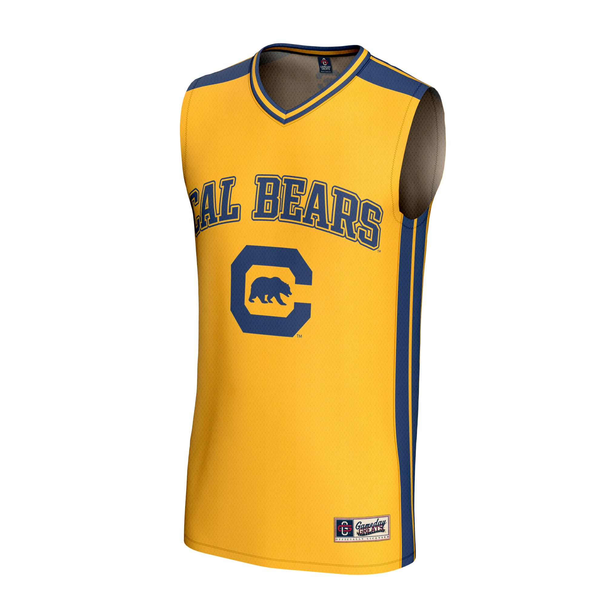 Gold Collegiate Basketball Cal Bears Game Jersey Gold NCAA College Basketball Fan Wear Gold Collegiate Basketball
