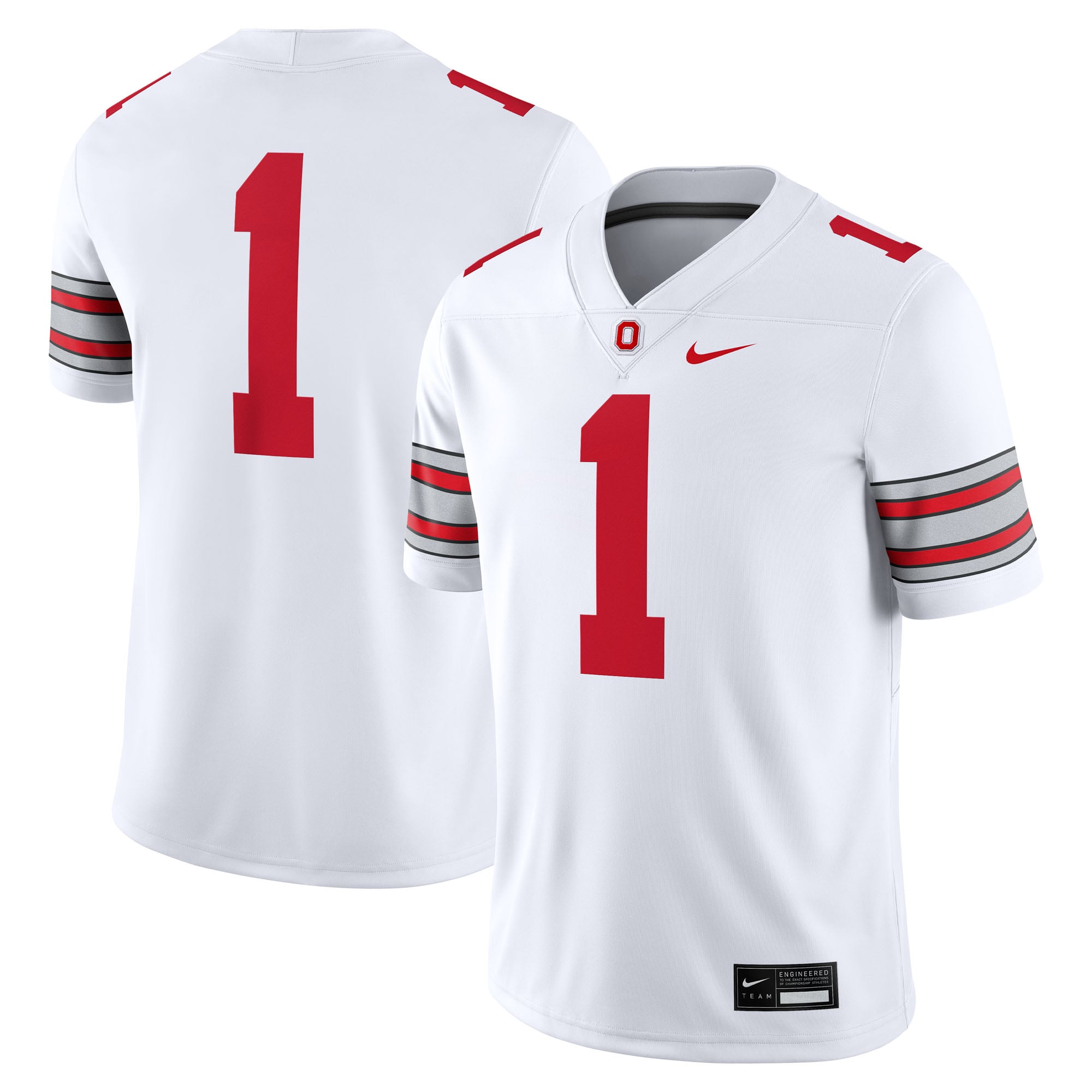 Matchday Ohio State Buckeyes Jersey No.1 White NCAA College Football Fan Wear