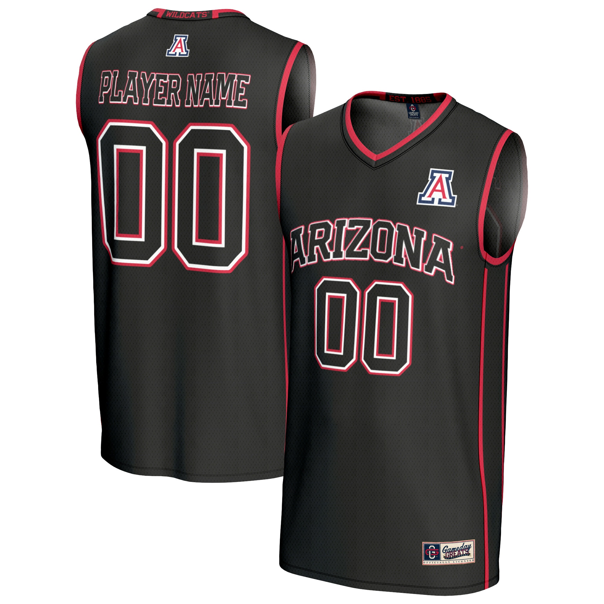 Collegiate Basketball NIL Arizona Wildcats Player Jersey Black NCAA College Basketball Fan Wear Collegiate Basketball NIL