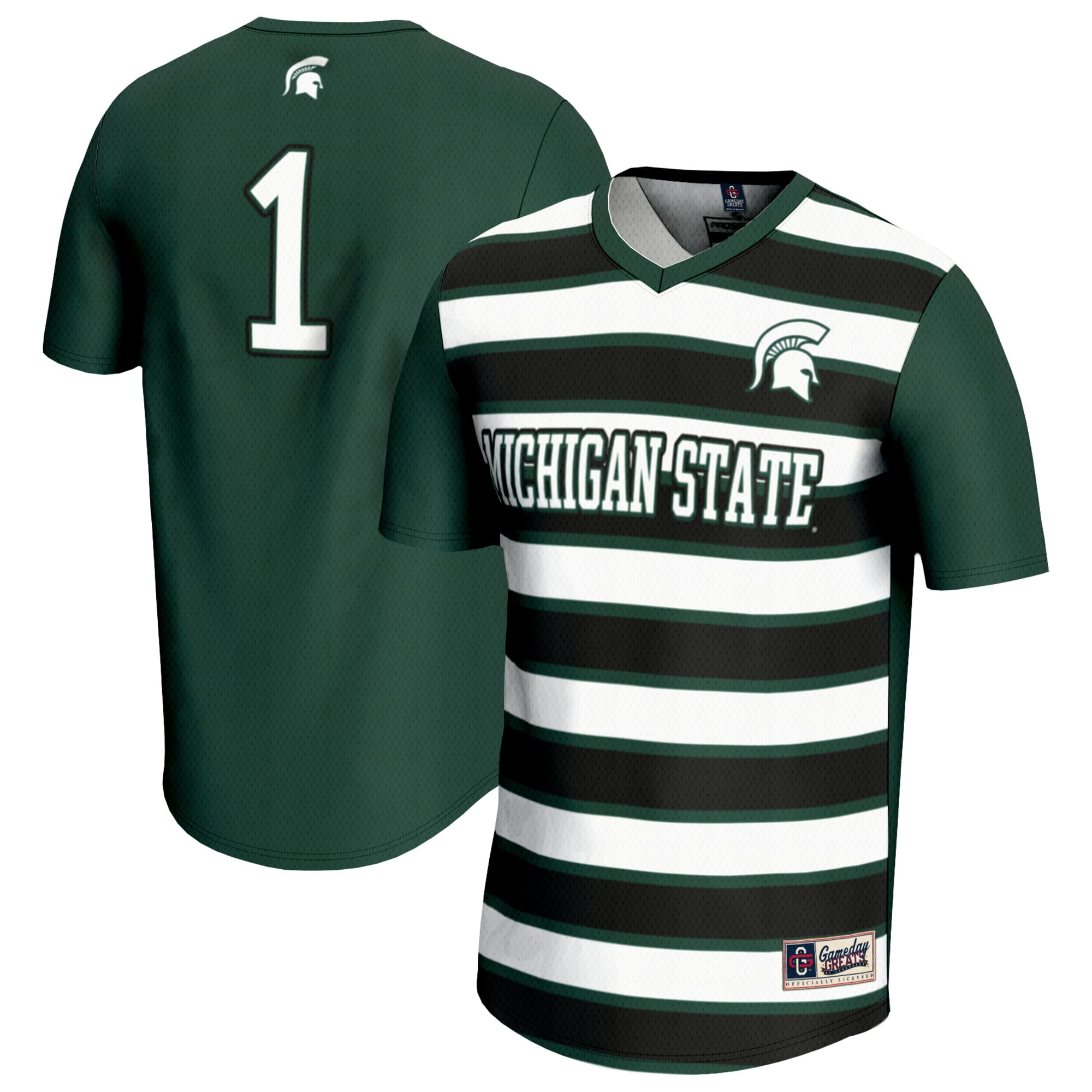 Soccer Street Michigan State Spartans Jersey No.1 Green NCAA College Soccer Fan Wear