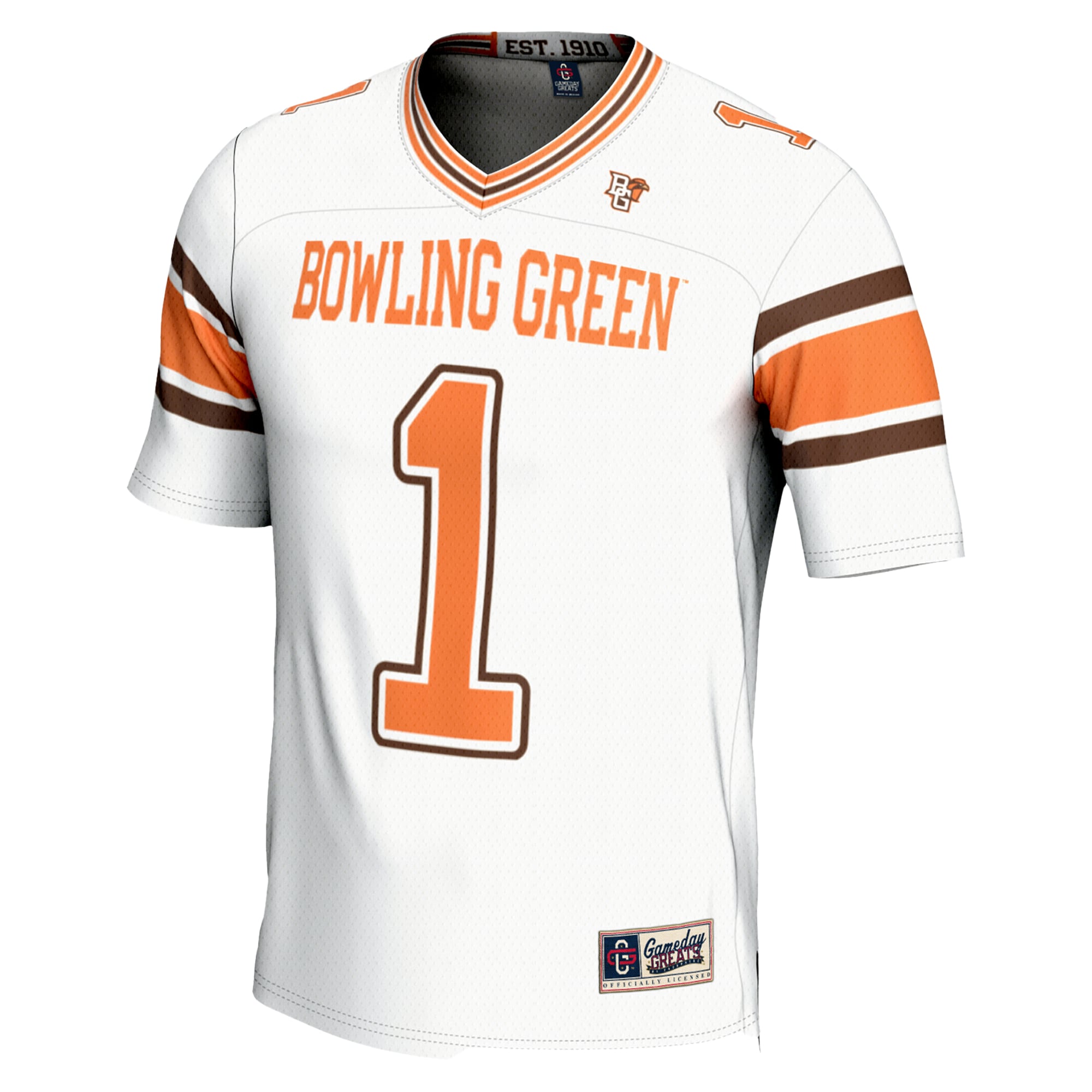 White Bowling Endzone Green St. Falcons Game Jersey No.1 Green NCAA College Football Fan Wear White Bowling Endzone