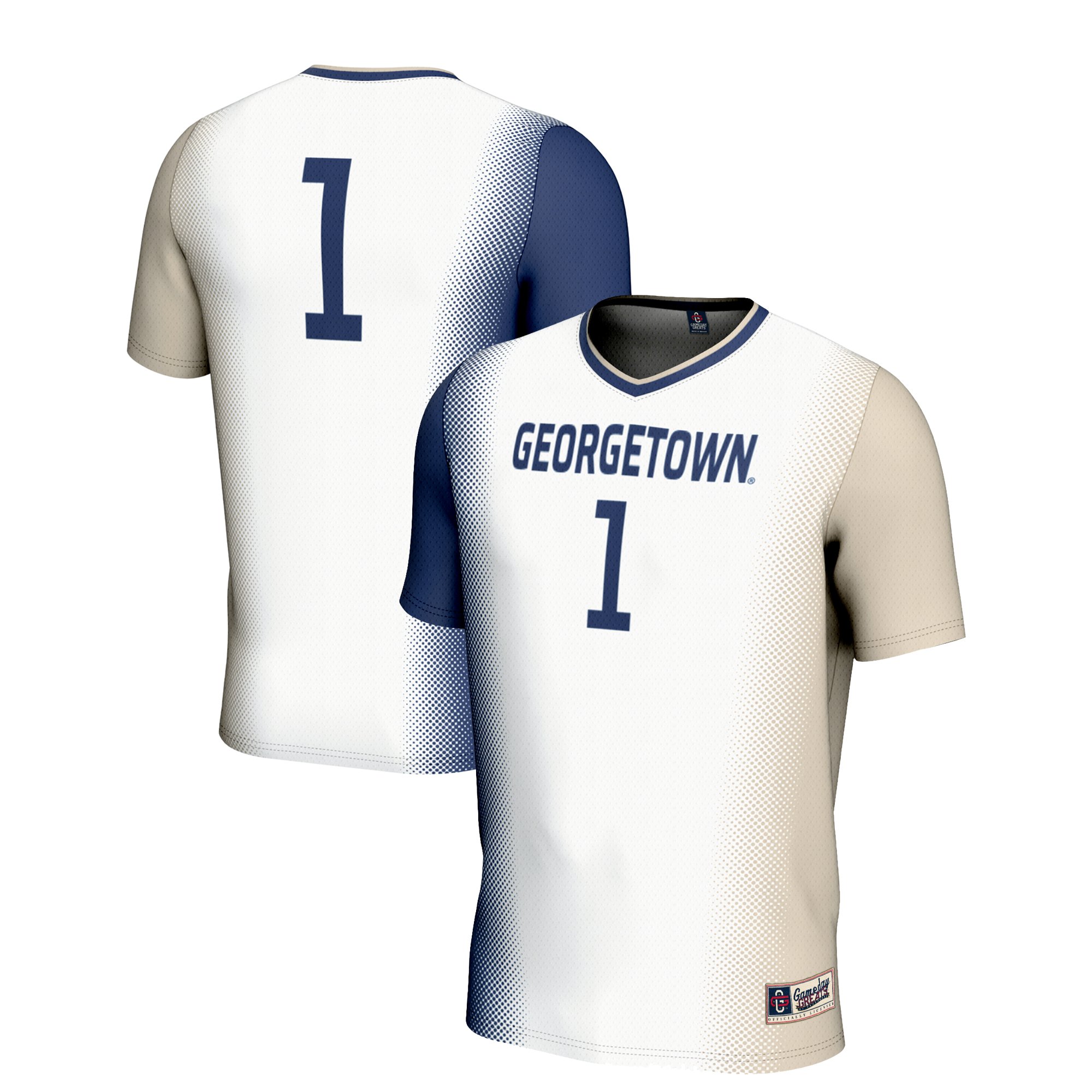 Ultra-Light Soccer Georgetown Hoyas Jersey No.1 White NCAA College Soccer Fan Wear